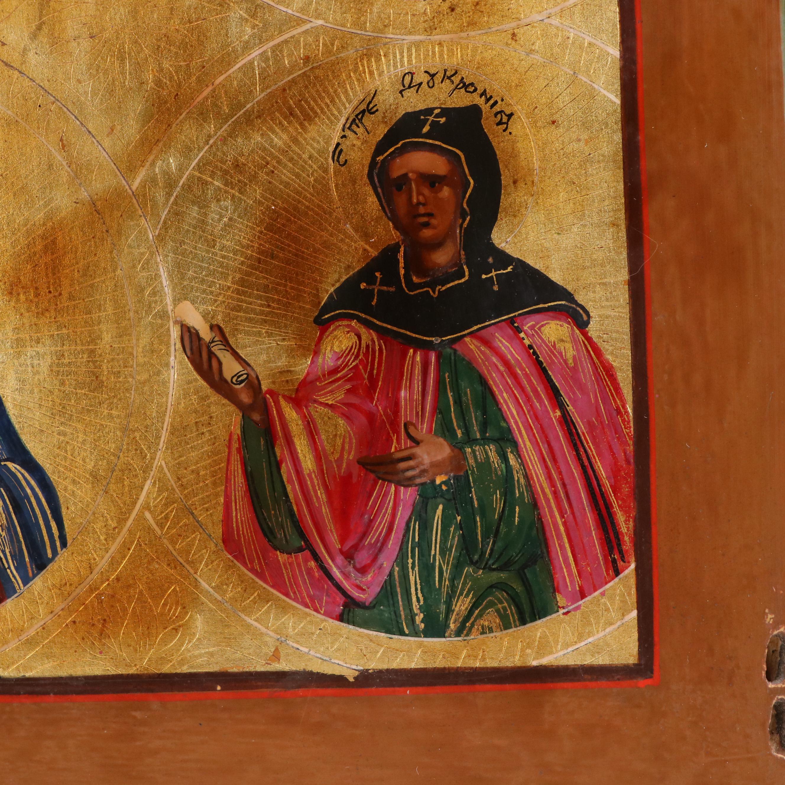 Orthodox Christian Hand-Painted Icon of Saints