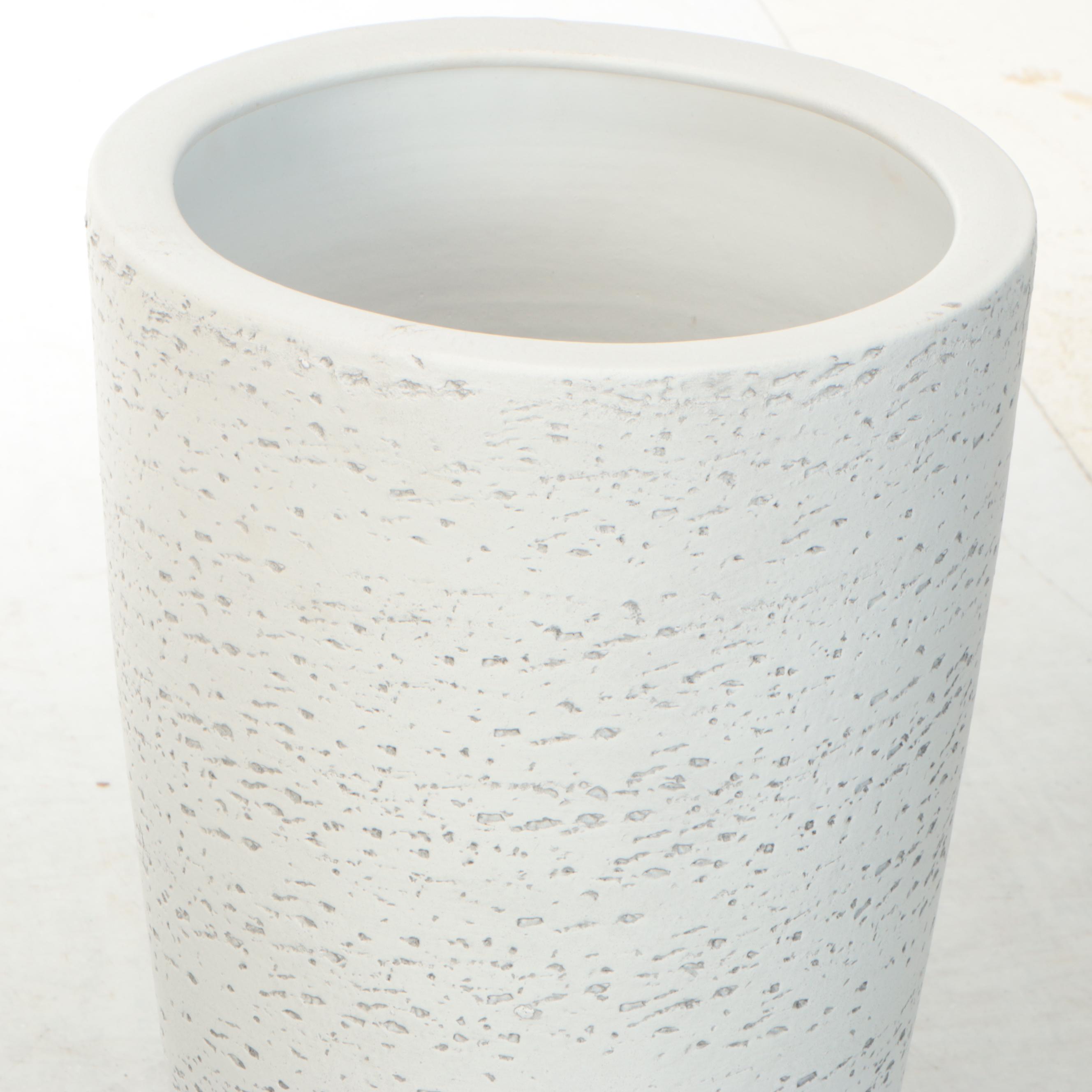 Chalkware Blue Crane Figure with Portuguese White Ceramic Vase