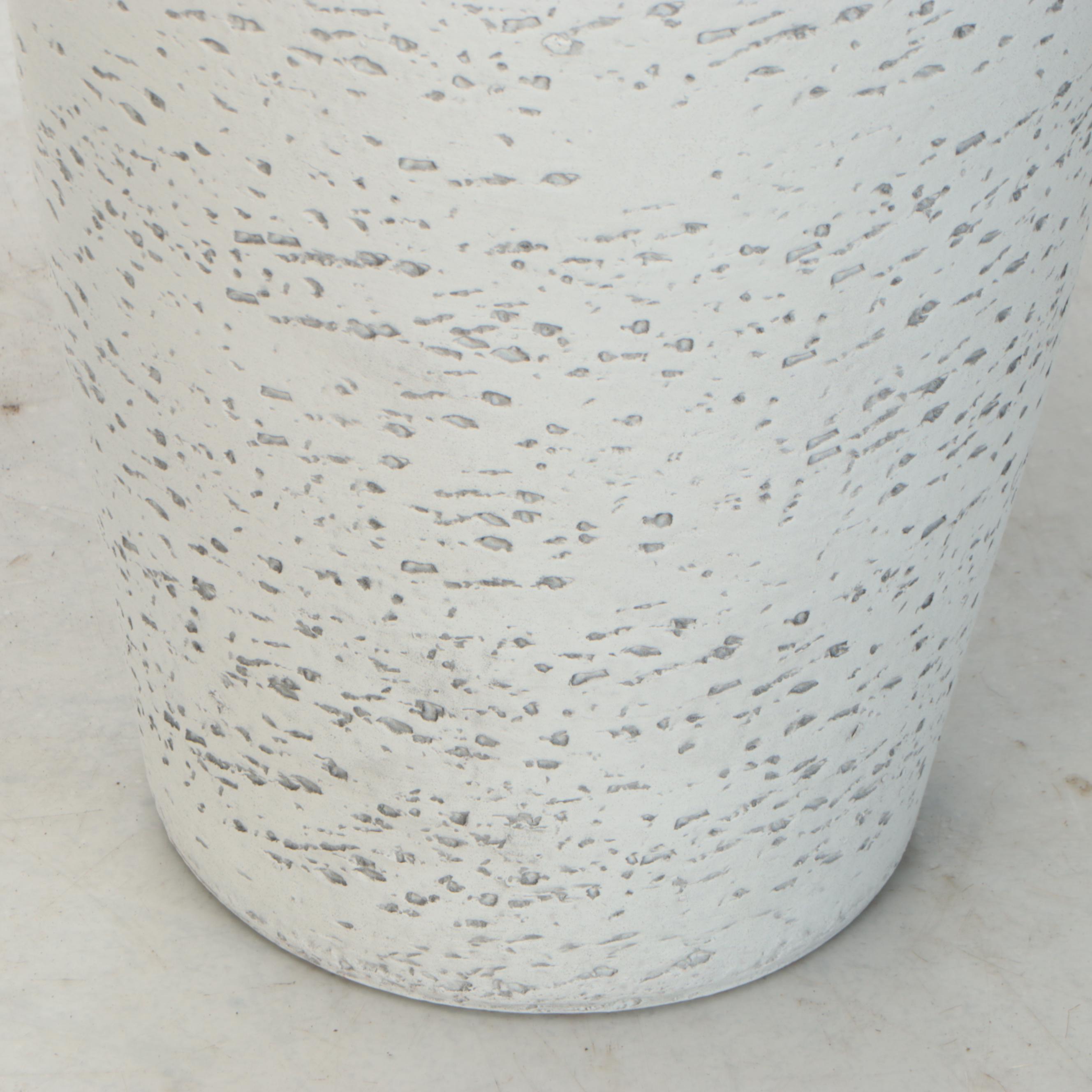 Chalkware Blue Crane Figure with Portuguese White Ceramic Vase