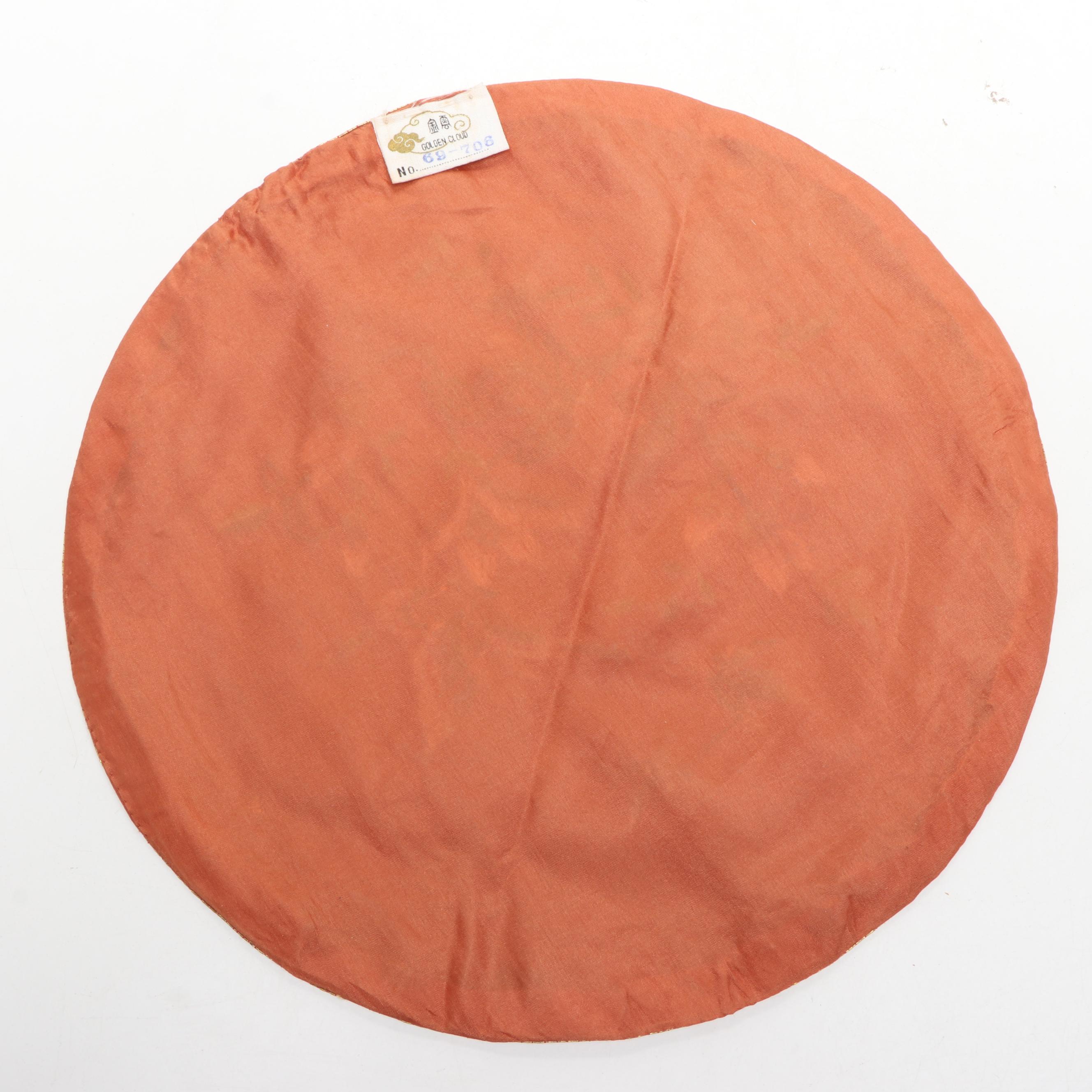 Chinese Peony and Butterfly Embroidered Silk Textile with Other Chinese Textiles