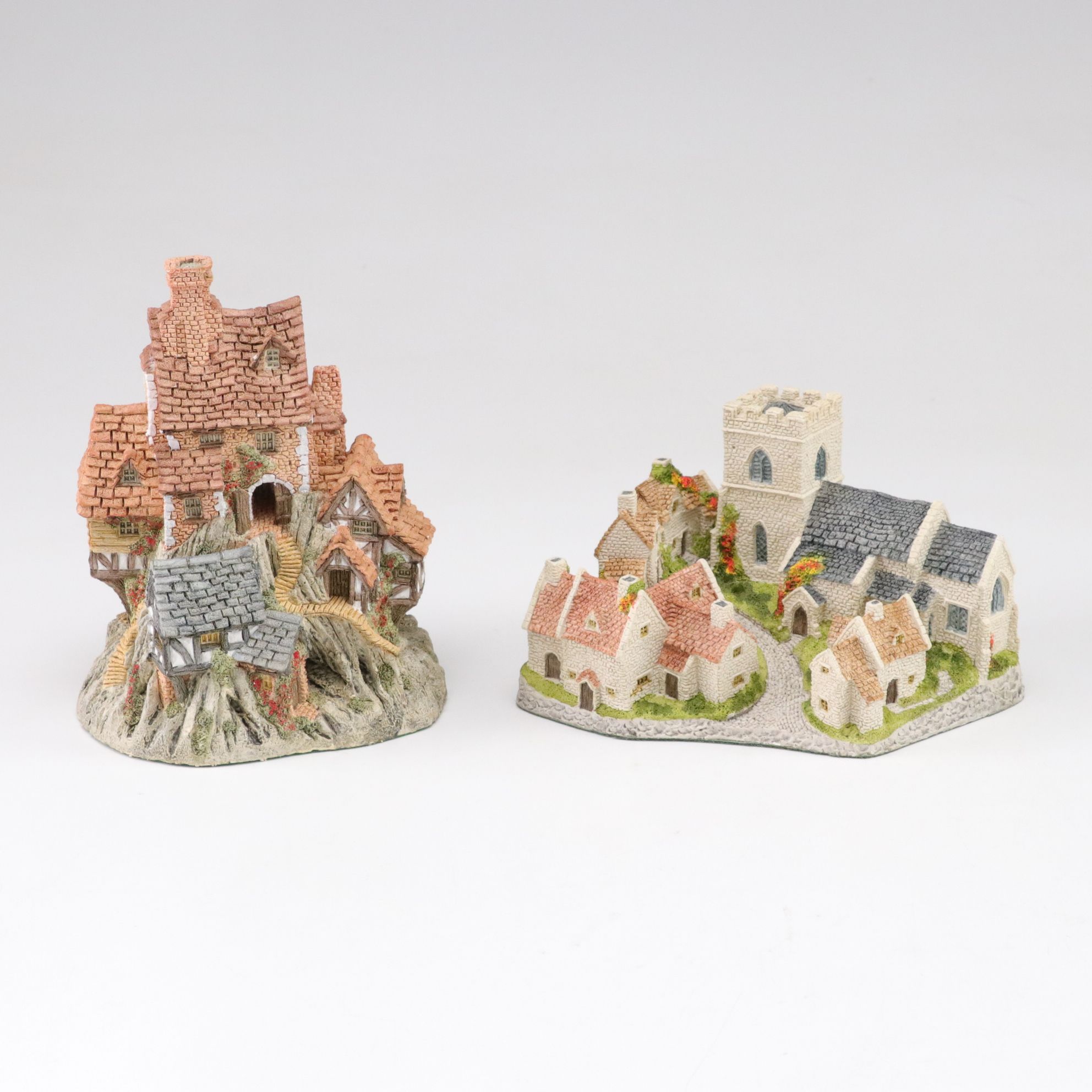 Five David Winter Cottages with "Fairytale Castle", Late 20th Century