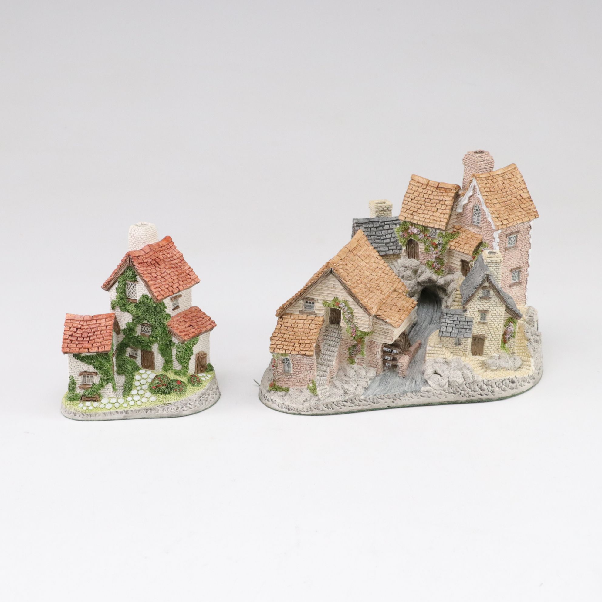 Five David Winter Cottages with "Fairytale Castle", Late 20th Century