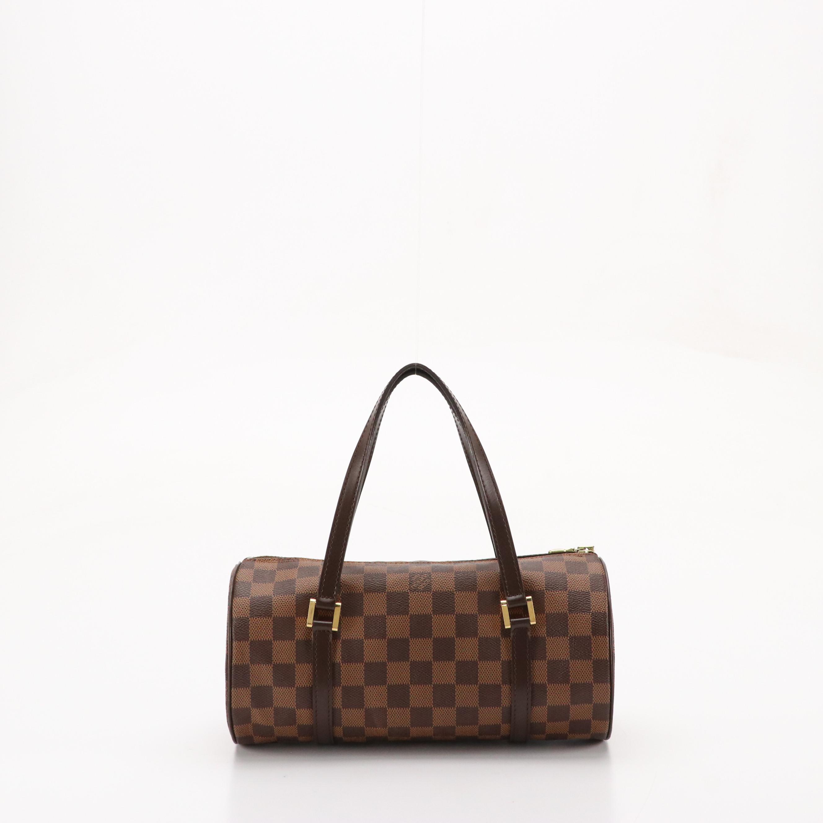 Louis Vuitton Papillon 26 Bag in Damier Ebene Canvas and Leather Trim