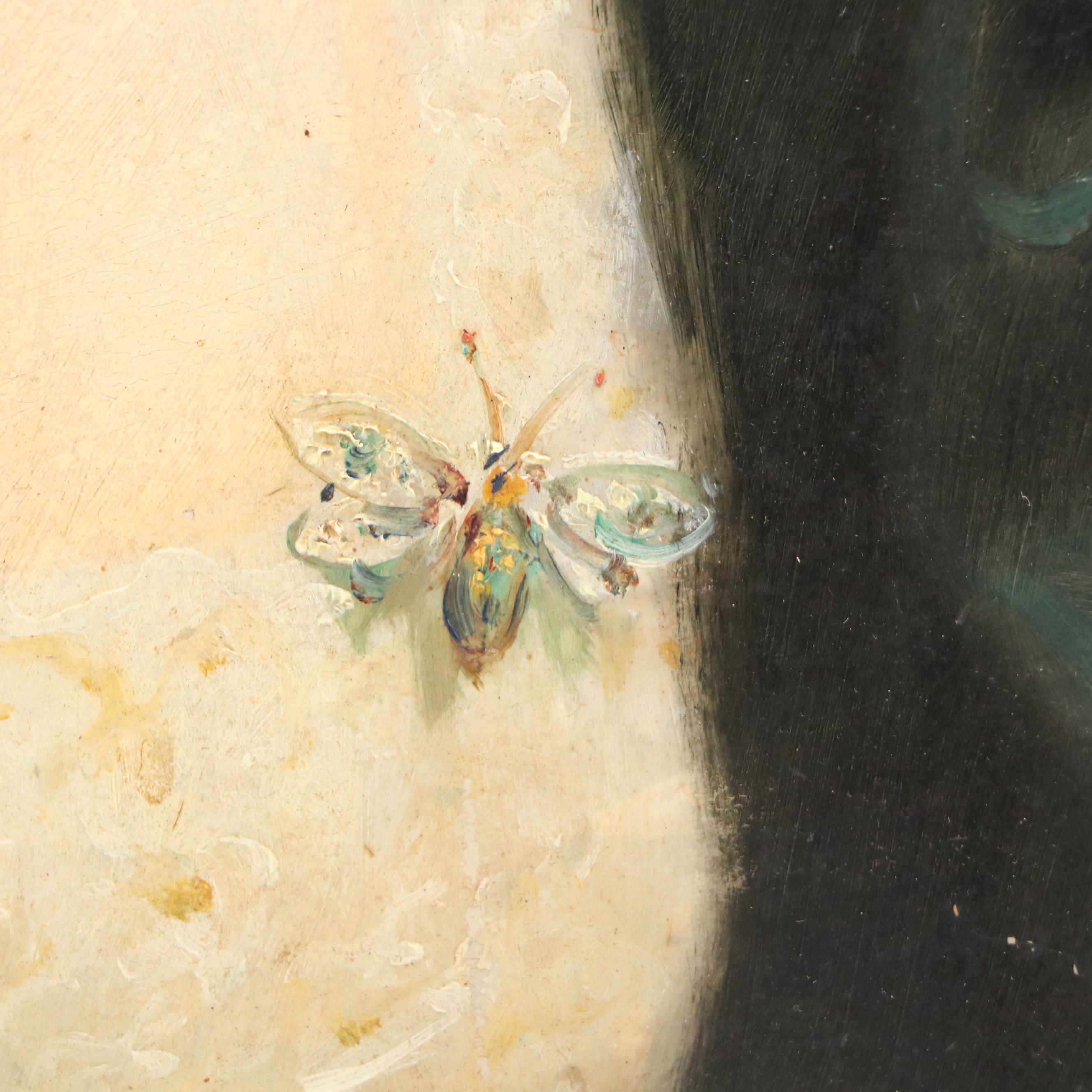 Oil Embellished Portrait Photograph of Gentlewoman, 1899