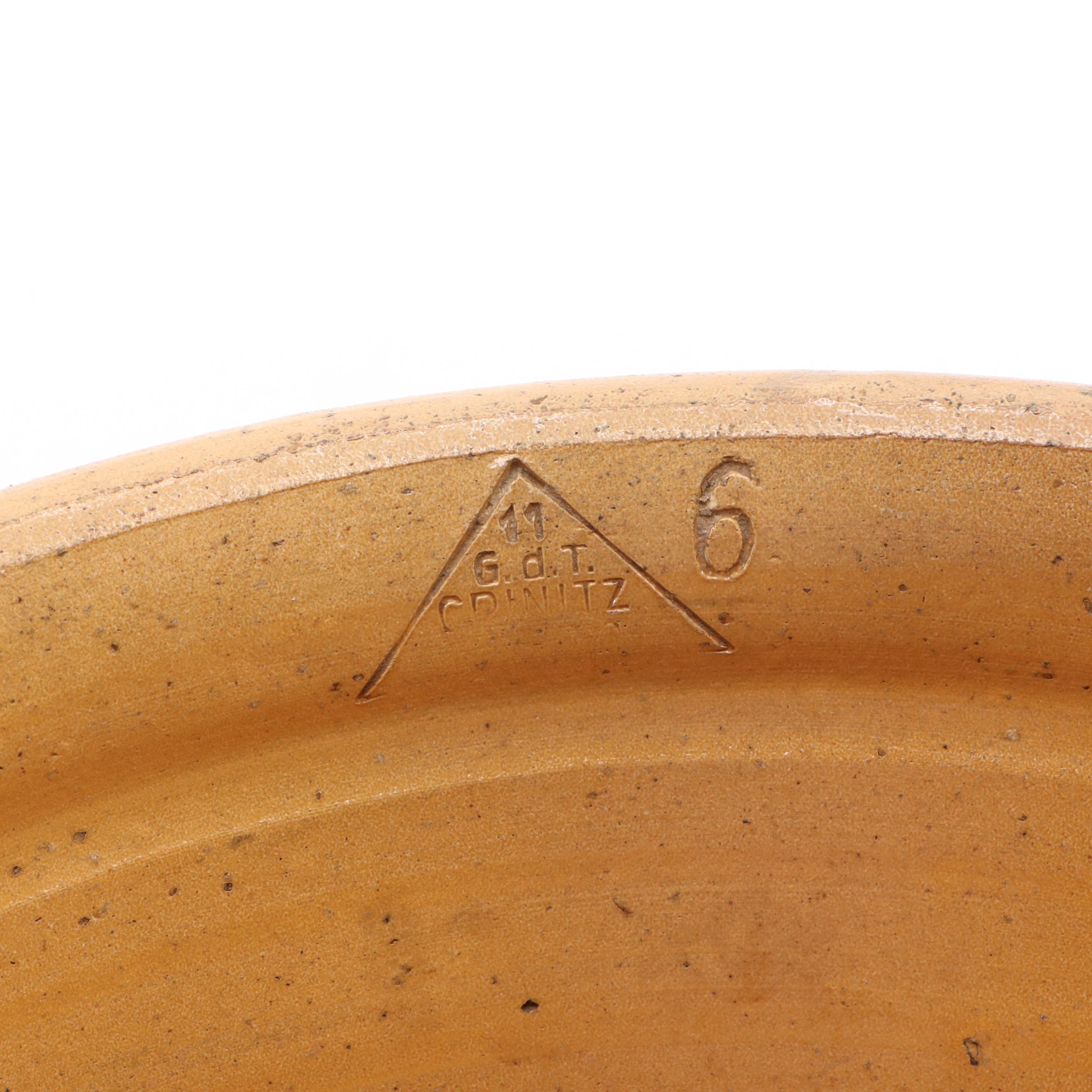 Thomas Stacy Ohio Stoneware Sarsaparilla Bottle with Yellowware Pippin Bowl