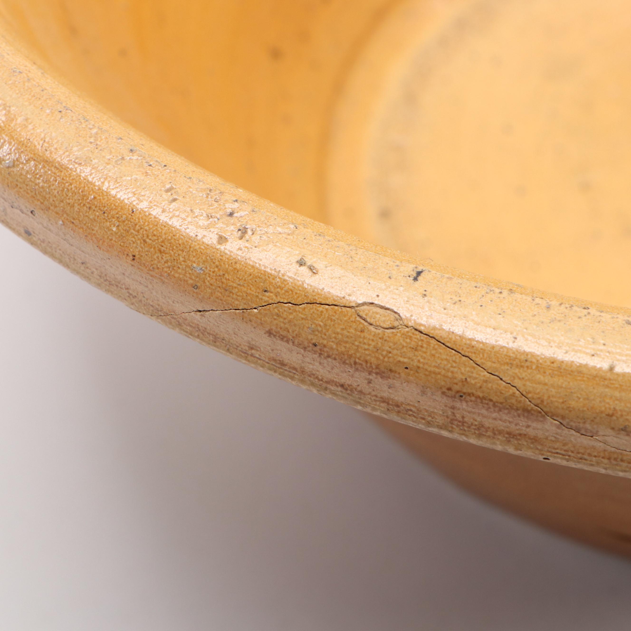 Thomas Stacy Ohio Stoneware Sarsaparilla Bottle with Yellowware Pippin Bowl