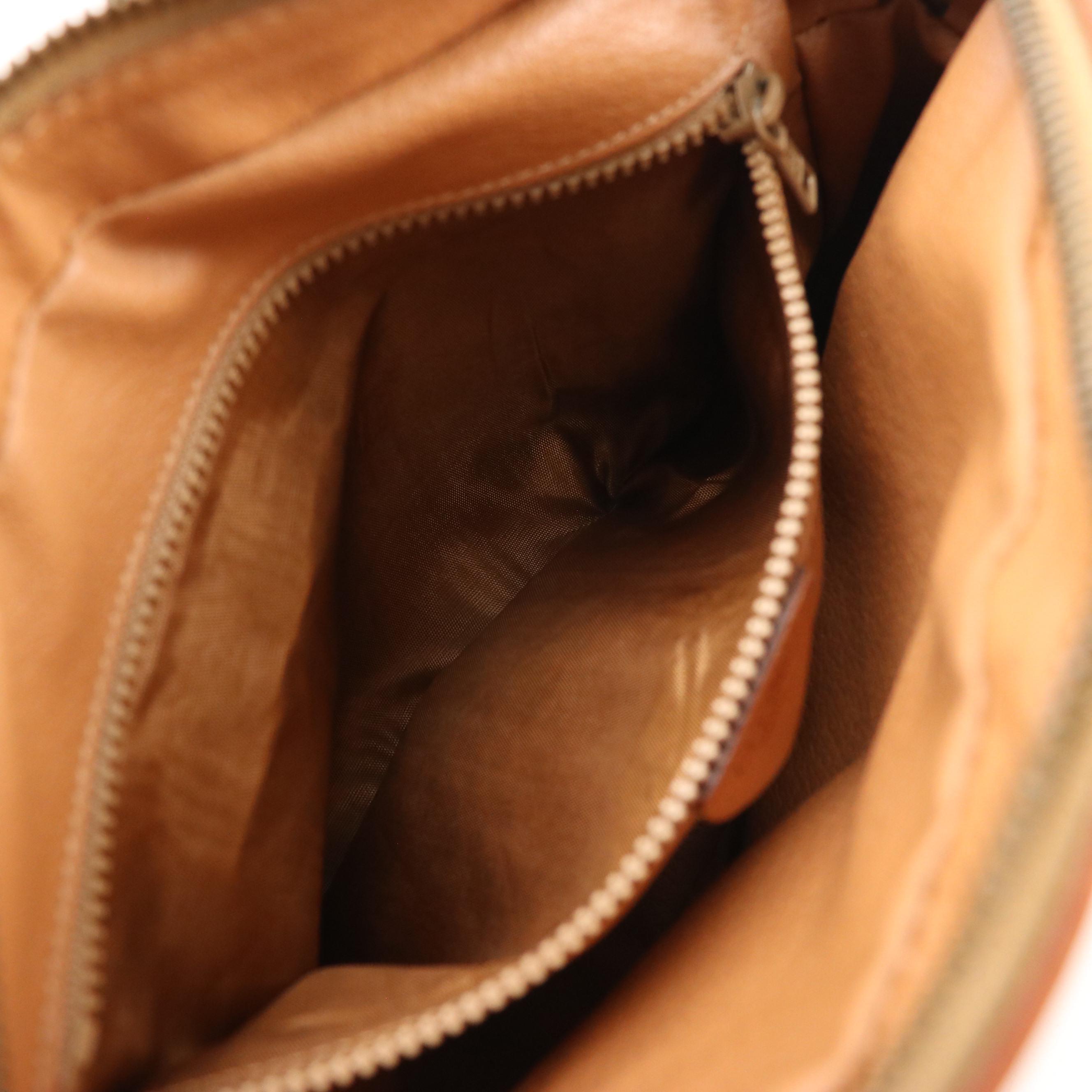 Celine Crossbody Bag in Beige Macadam Canvas and Leather Trim