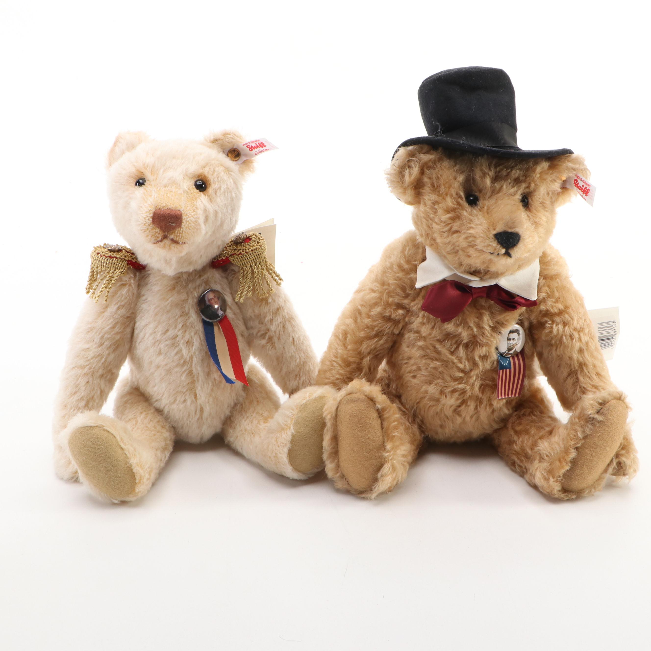 Steiff "Abraham Lincoln," "Teddy Bear George" and "Teddy's Bear" Stuffed Animals