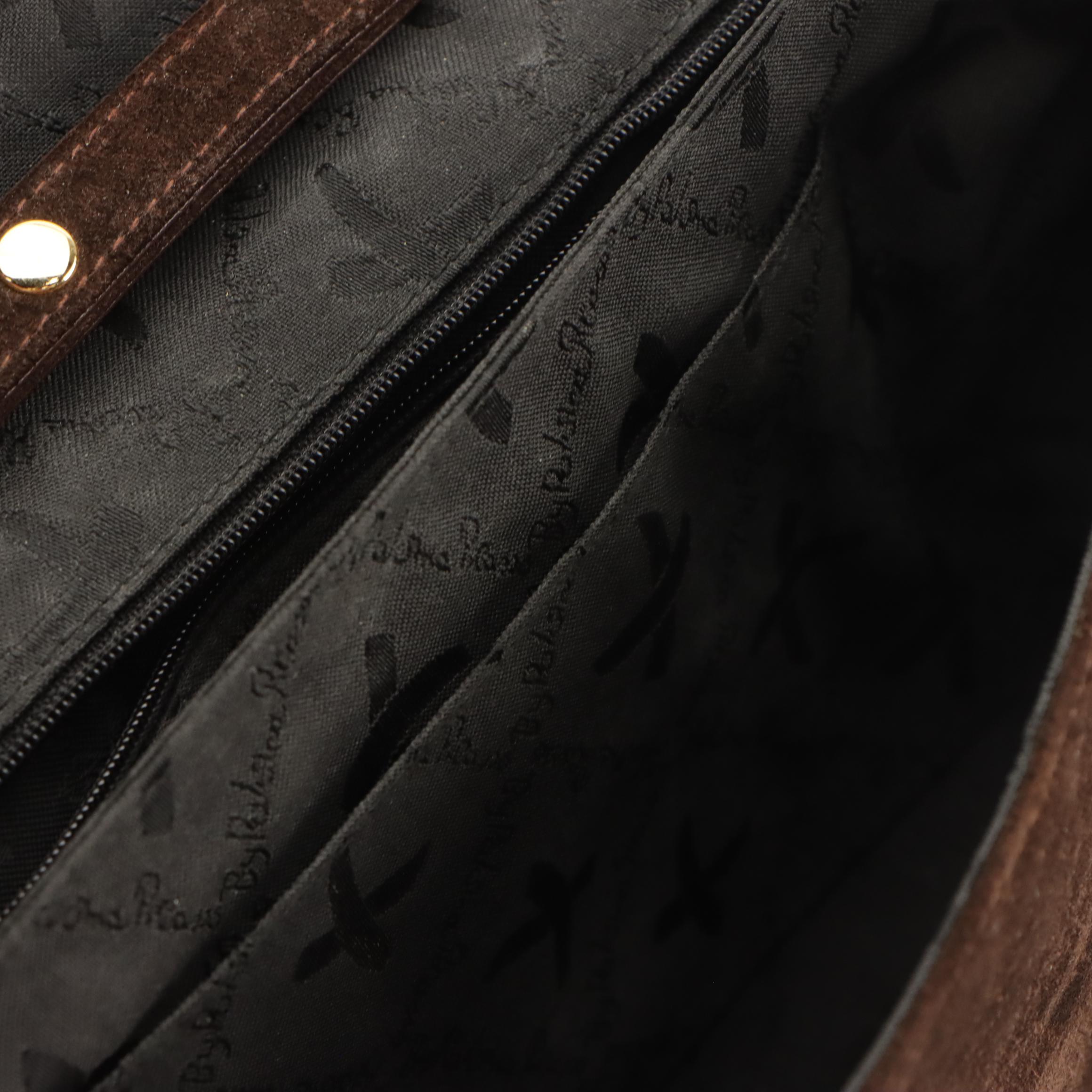 Paloma Picasso Brown Suede Convertible Clutch and Worth Grained Leather Tote