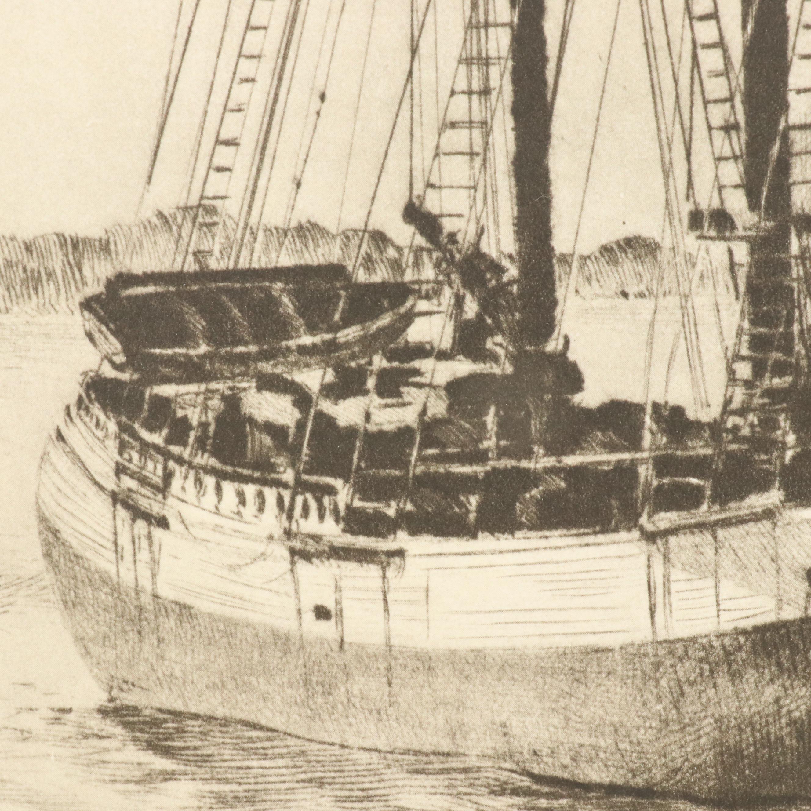 Rotogravures After Reinhold Palenske "Just Fishin'" and "Out to Sea"