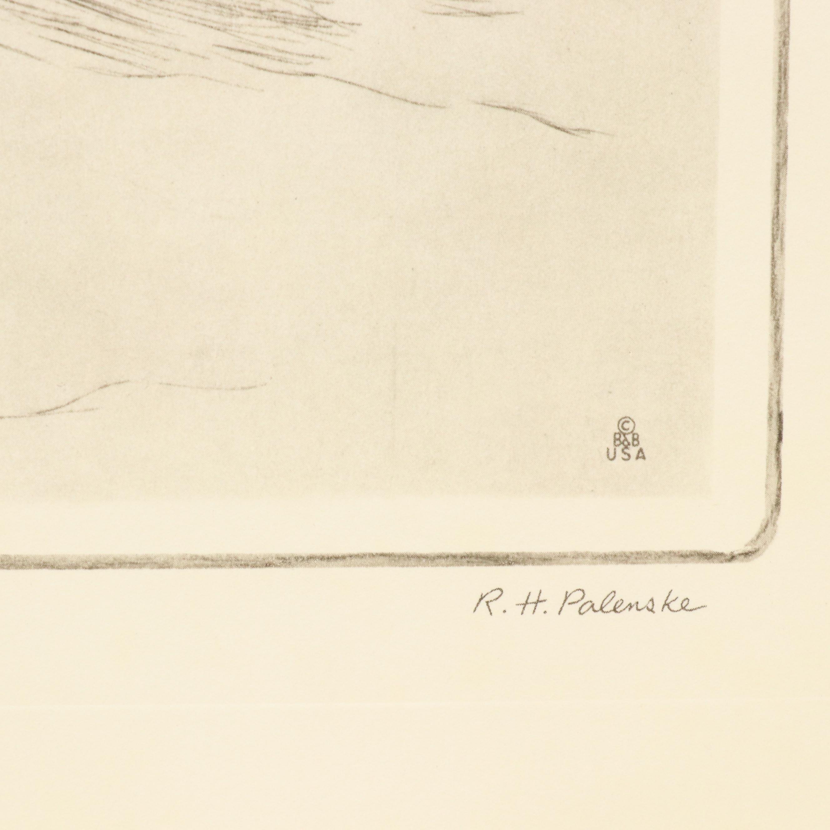 Rotogravures After Reinhold Palenske "Just Fishin'" and "Out to Sea"