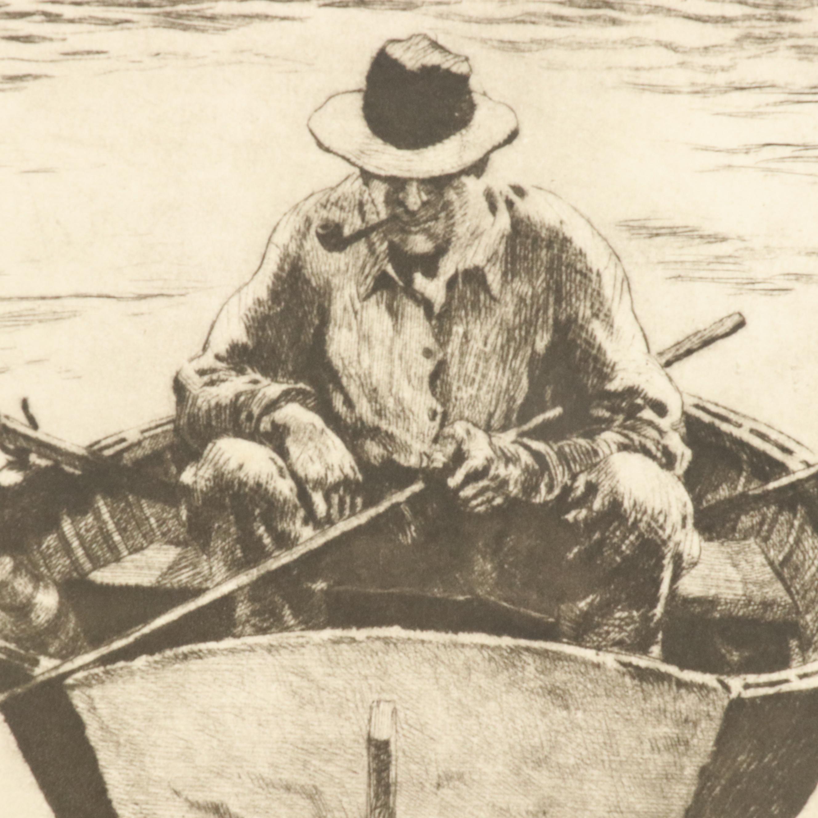 Rotogravures After Reinhold Palenske "Just Fishin'" and "Out to Sea"