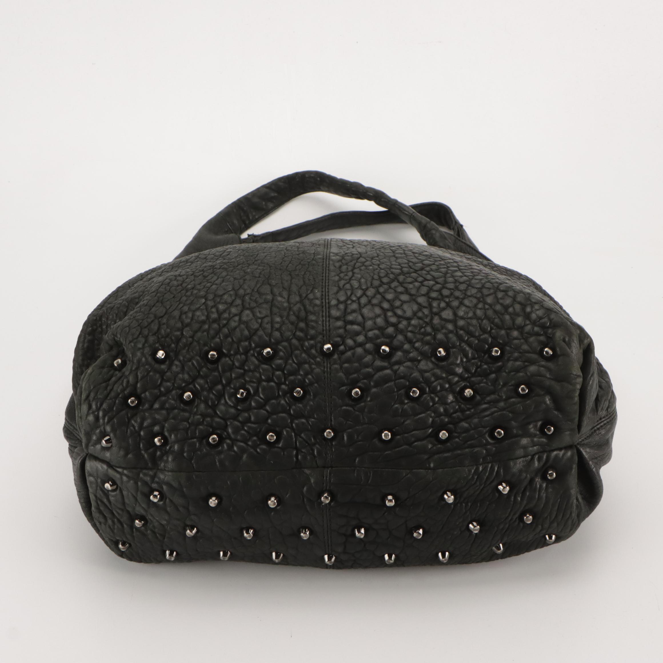 Worth Embossed Snakeskin Two-Way Messenger Bag W/ Large Grained Leather Hobo Bag