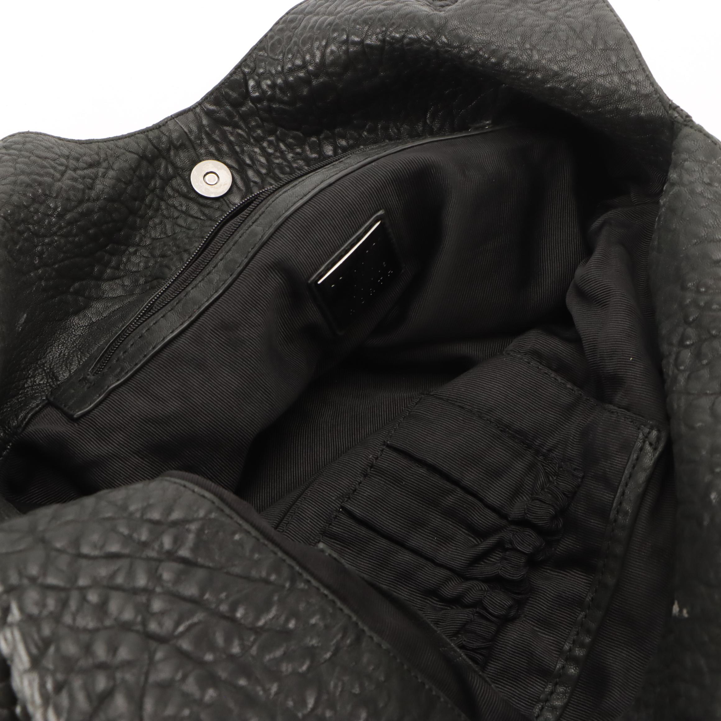 Worth Embossed Snakeskin Two-Way Messenger Bag W/ Large Grained Leather Hobo Bag