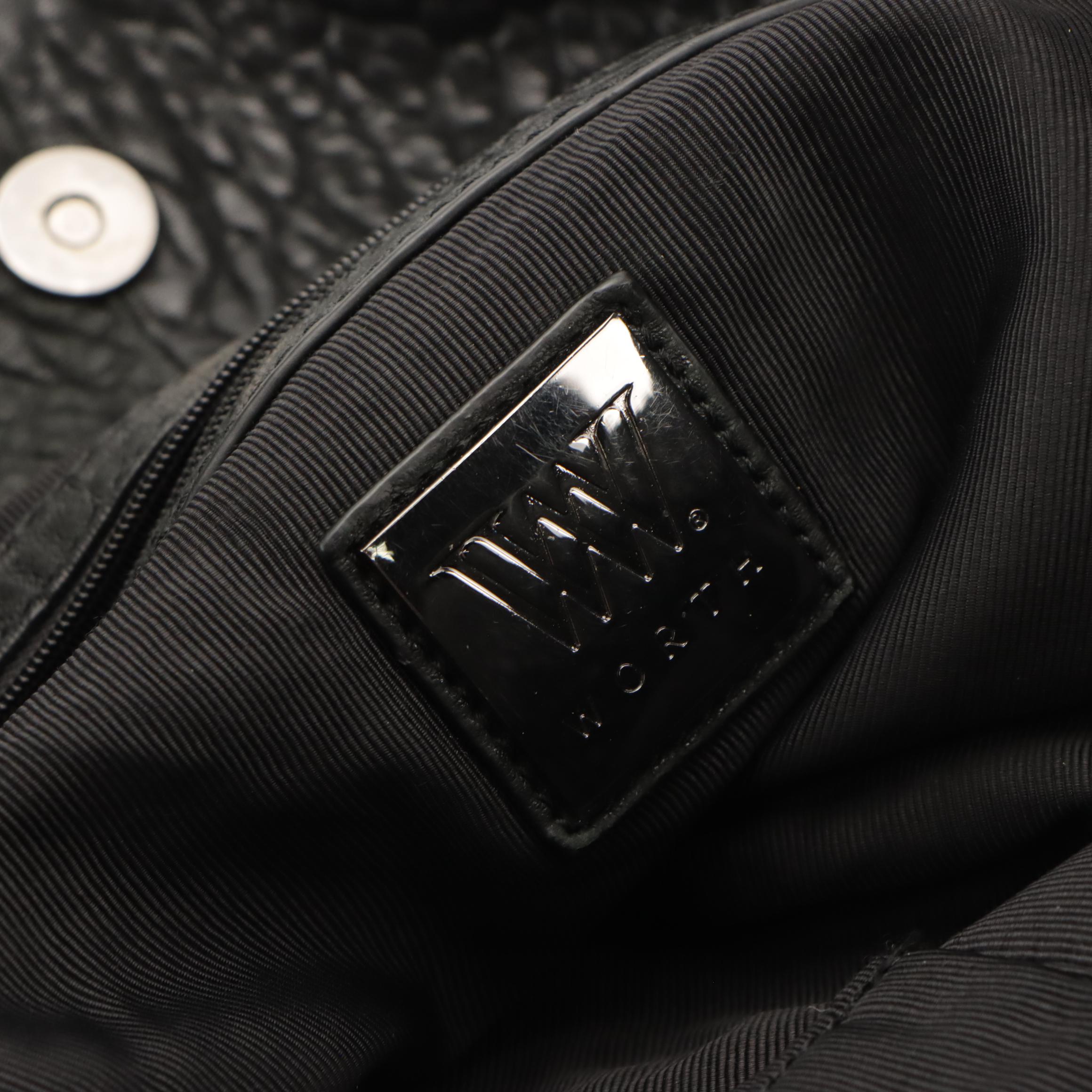 Worth Embossed Snakeskin Two-Way Messenger Bag W/ Large Grained Leather Hobo Bag