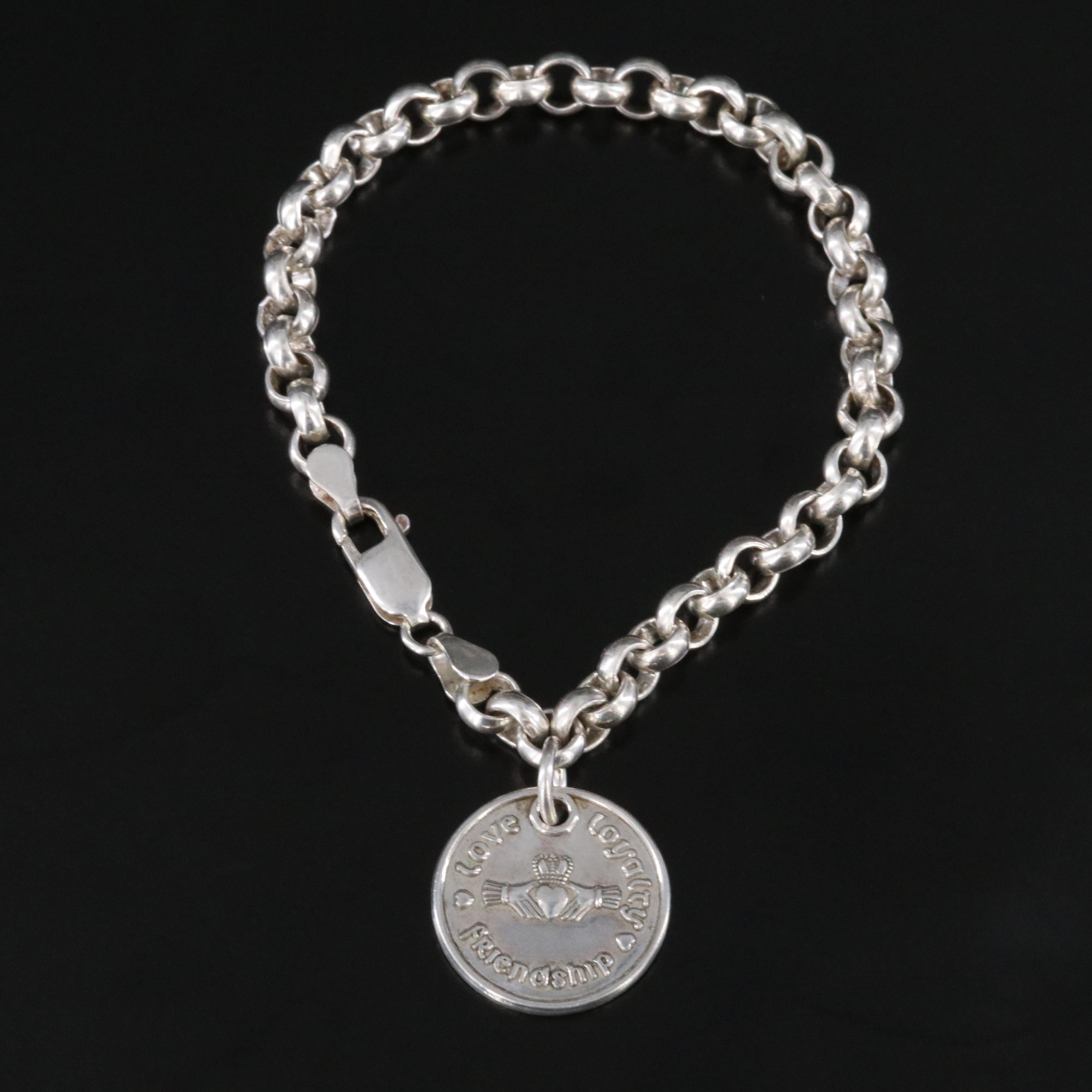 Irish Sterling Claddagh Charm Bracelet