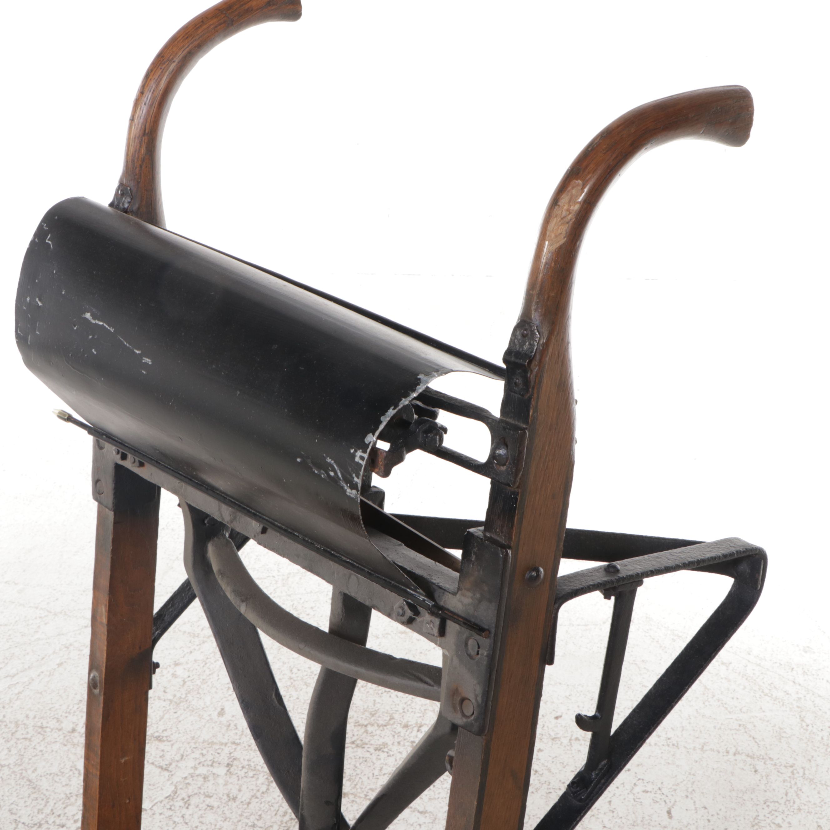 Industrial Metal and Wood Hand Cart Grain Scale