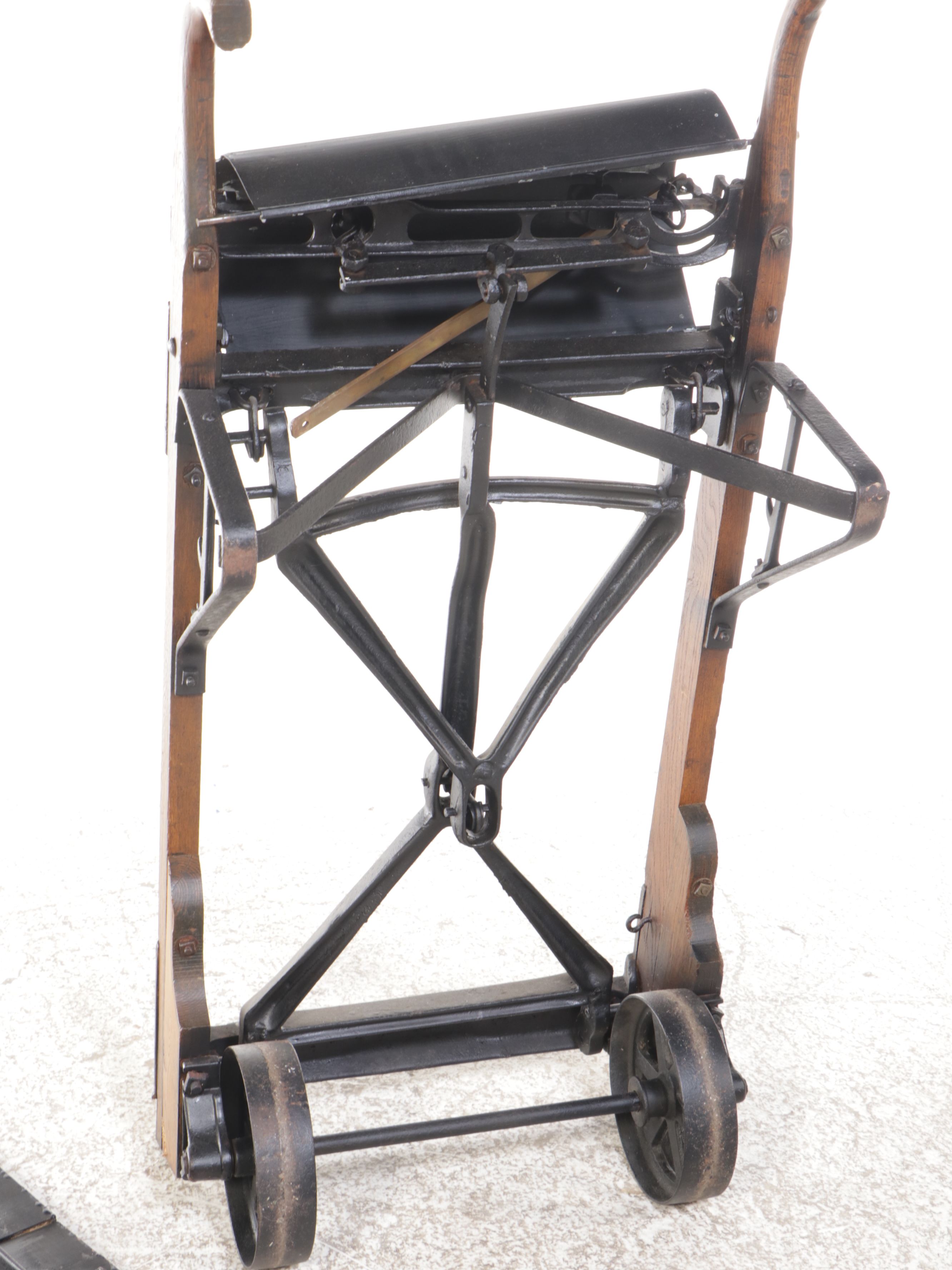 Industrial Metal and Wood Hand Cart Grain Scale
