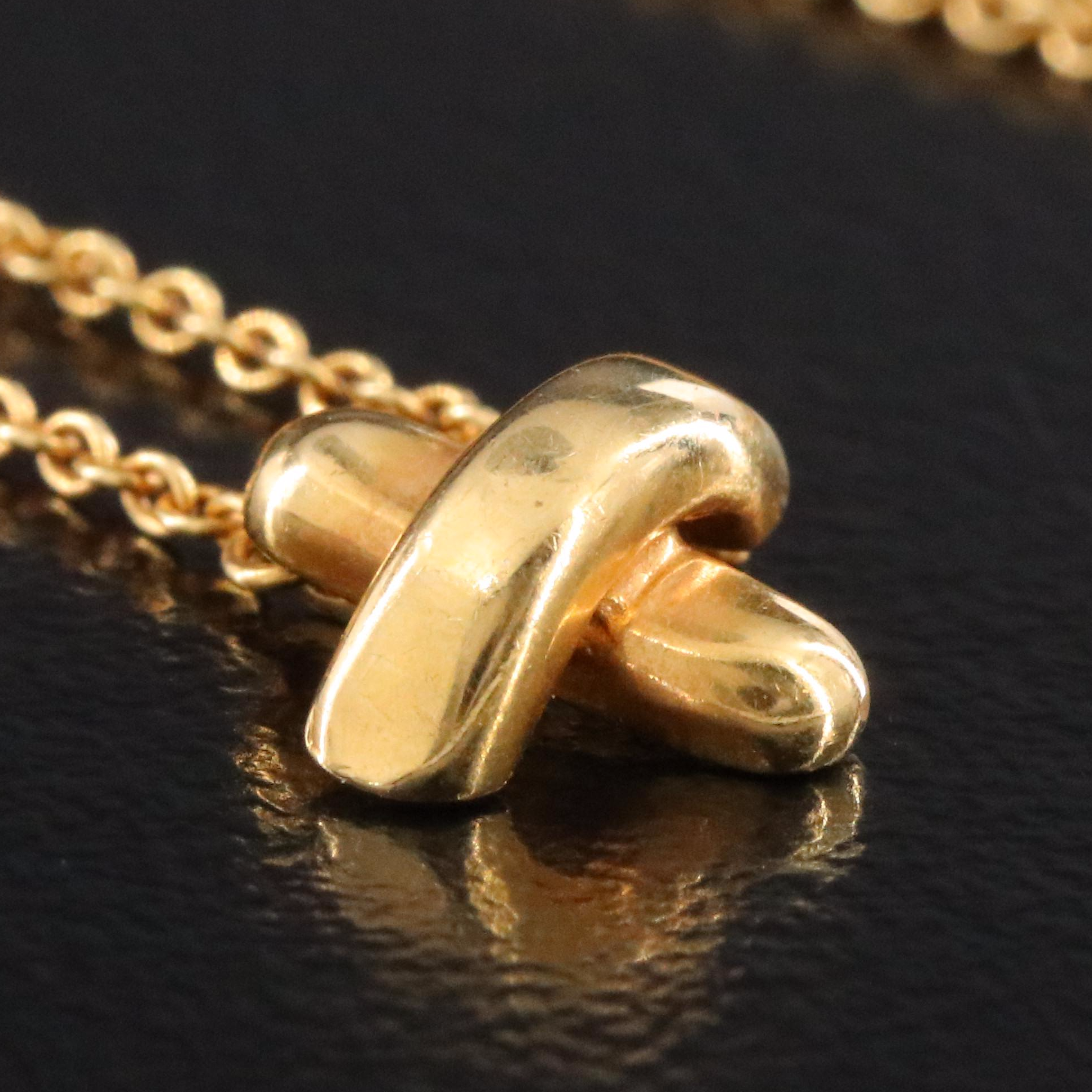 Tiffany & Co. 18K Cross Stitch Necklace