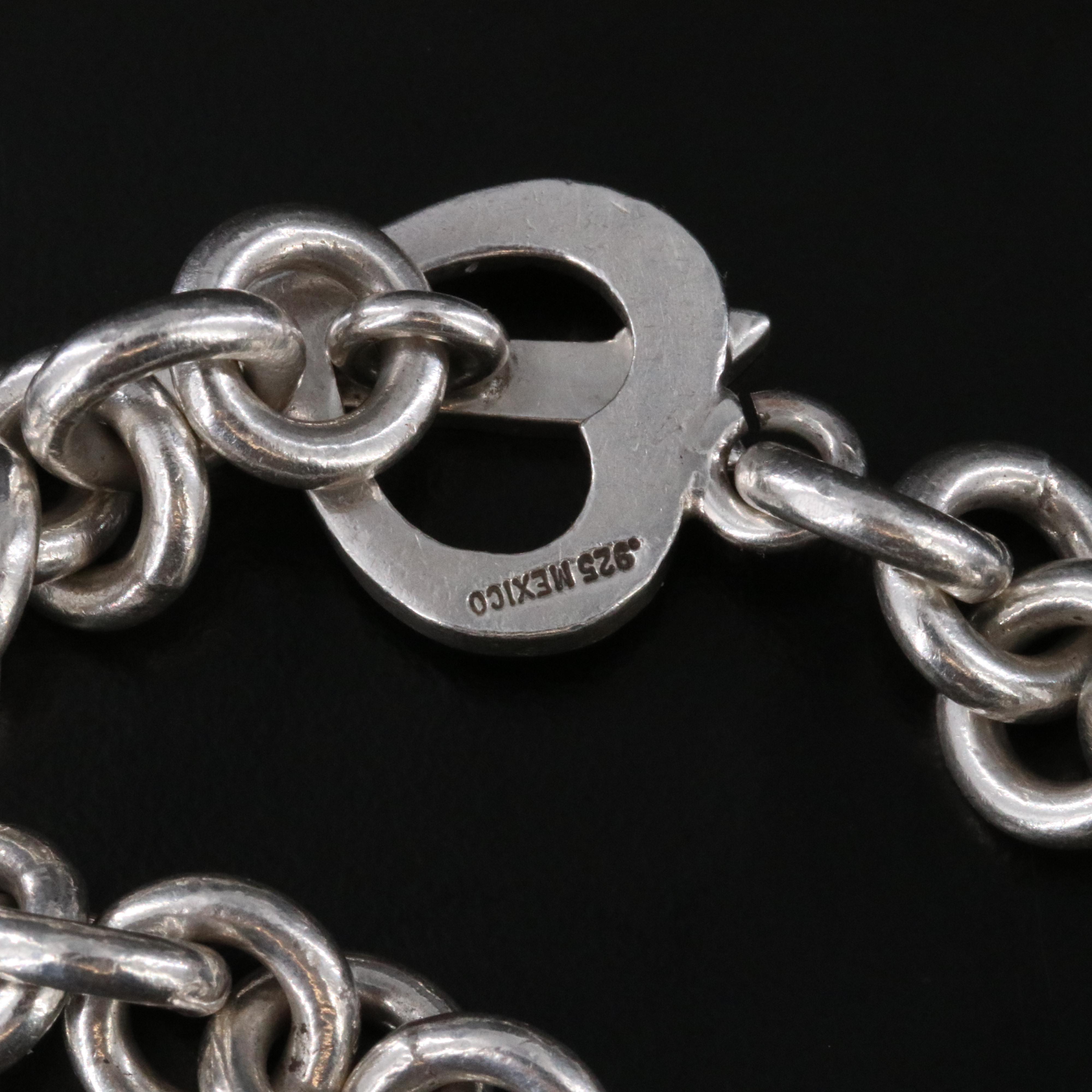 Sterling Heart and Arrow Rolo Chain Bracelet