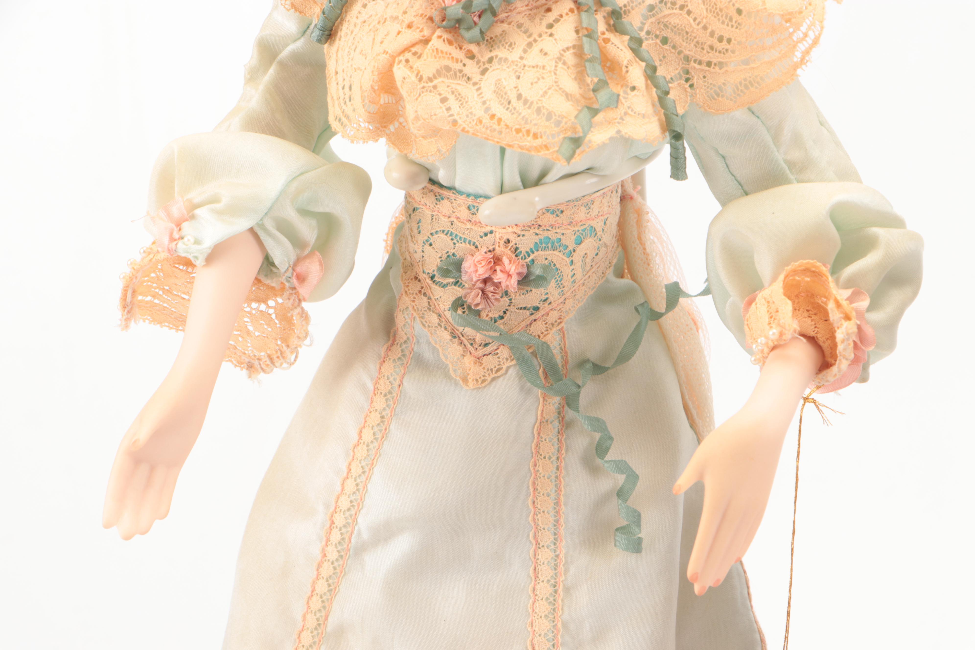 Franklin Heirloom "Violette" and Other Gibson Girl Porcelain Doll, Late 20th C.