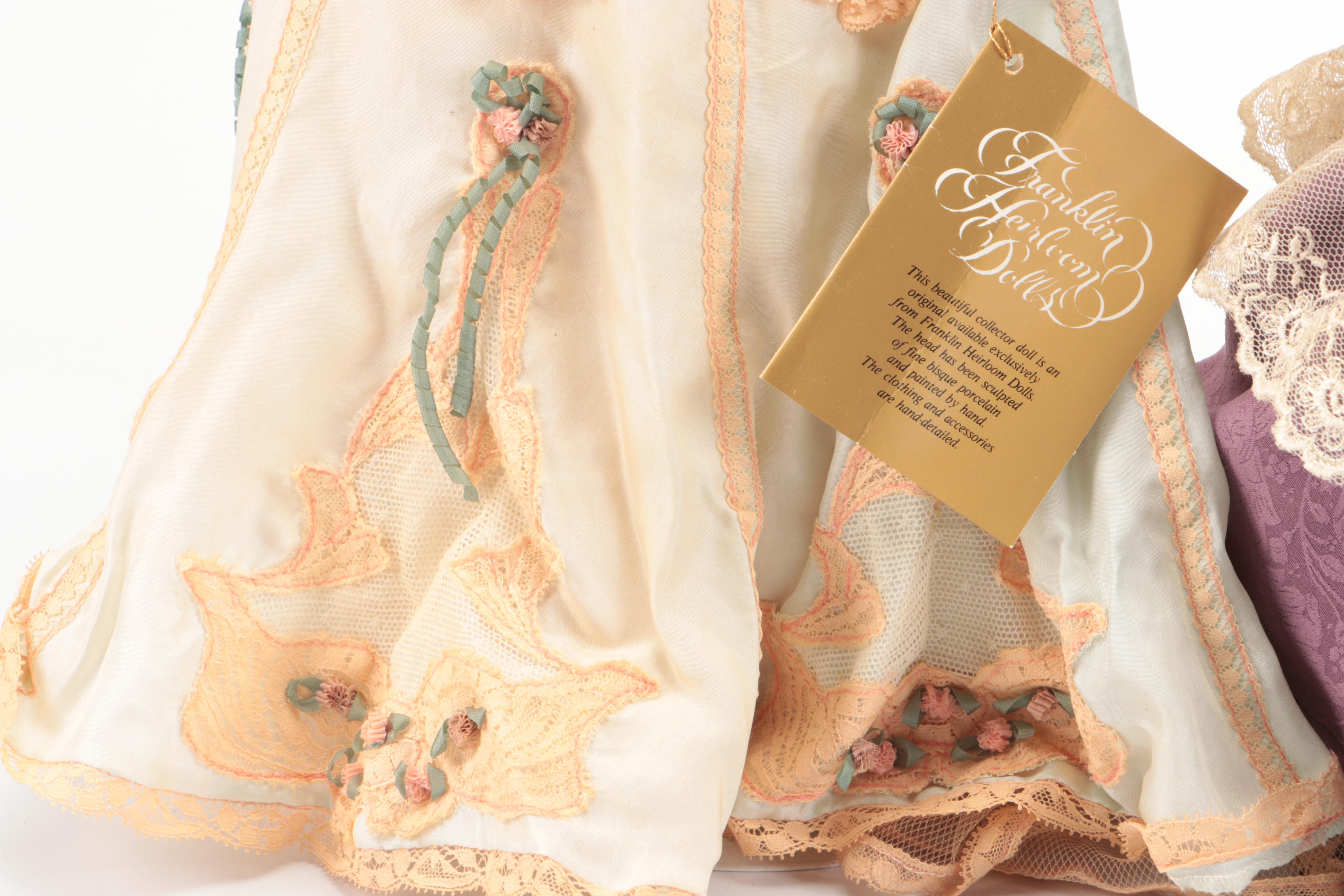 Franklin Heirloom "Violette" and Other Gibson Girl Porcelain Doll, Late 20th C.