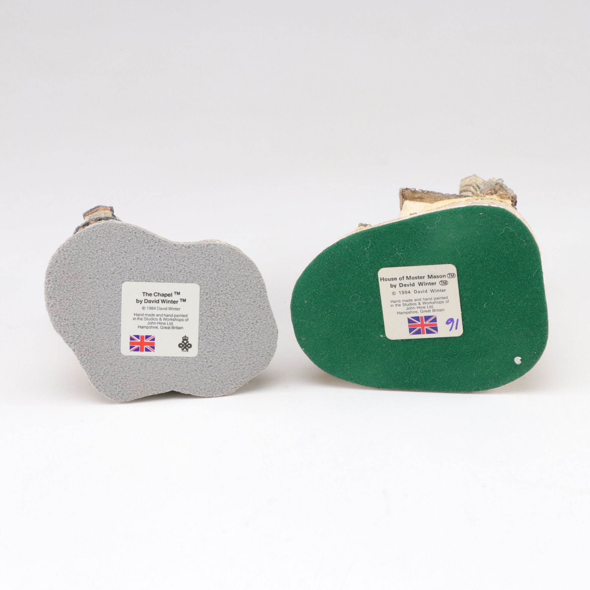 Six David Winter Cottages with "Squires Hall" and "Snow Cottage"