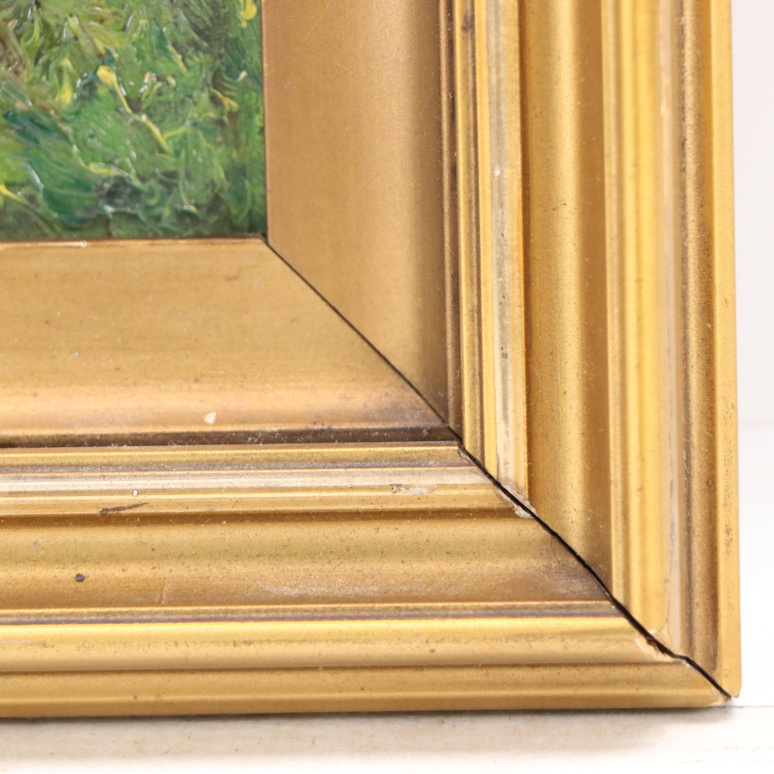 Impasto Oil Painting of Step Waterfalls, Early 20th Century