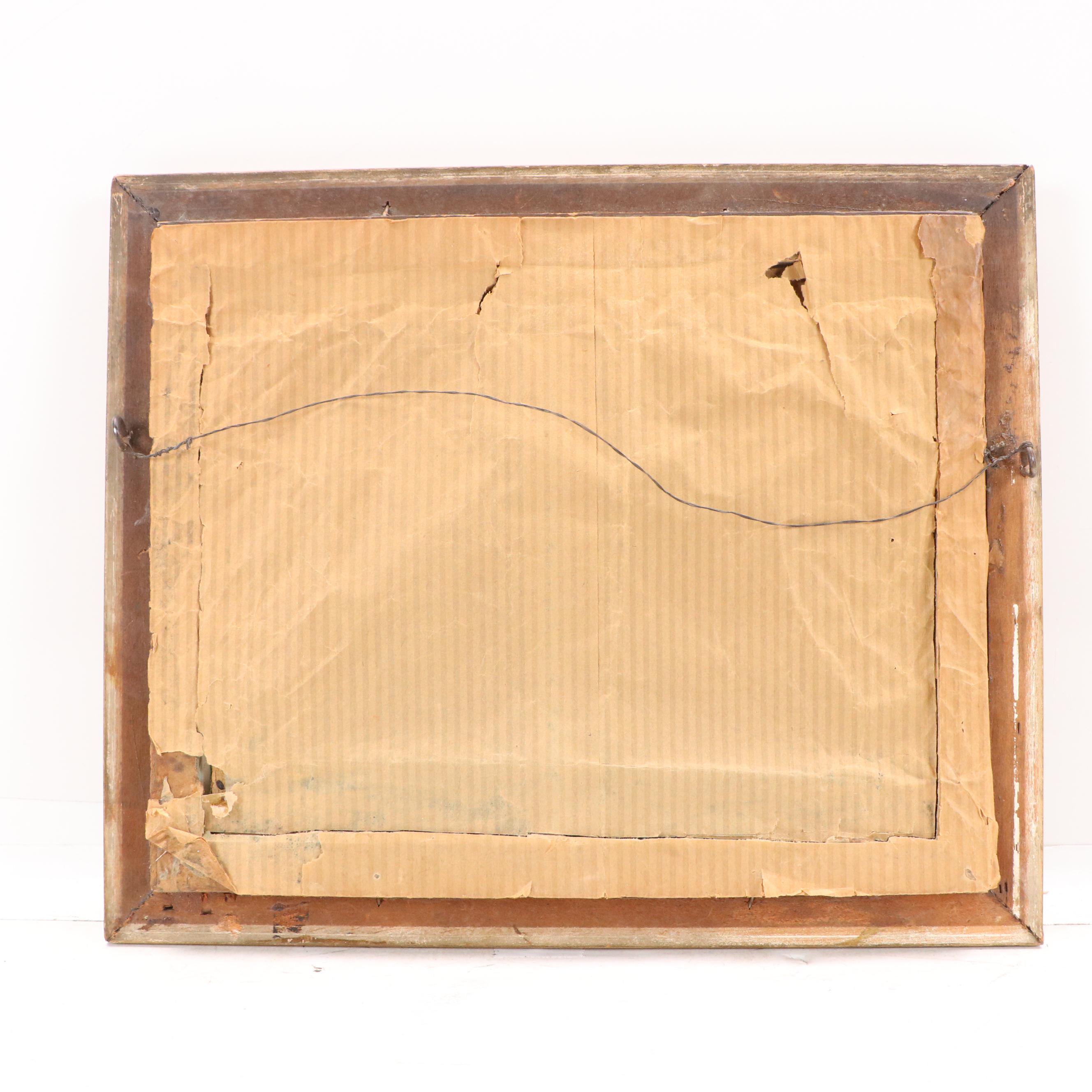 Impasto Oil Painting of Step Waterfalls, Early 20th Century