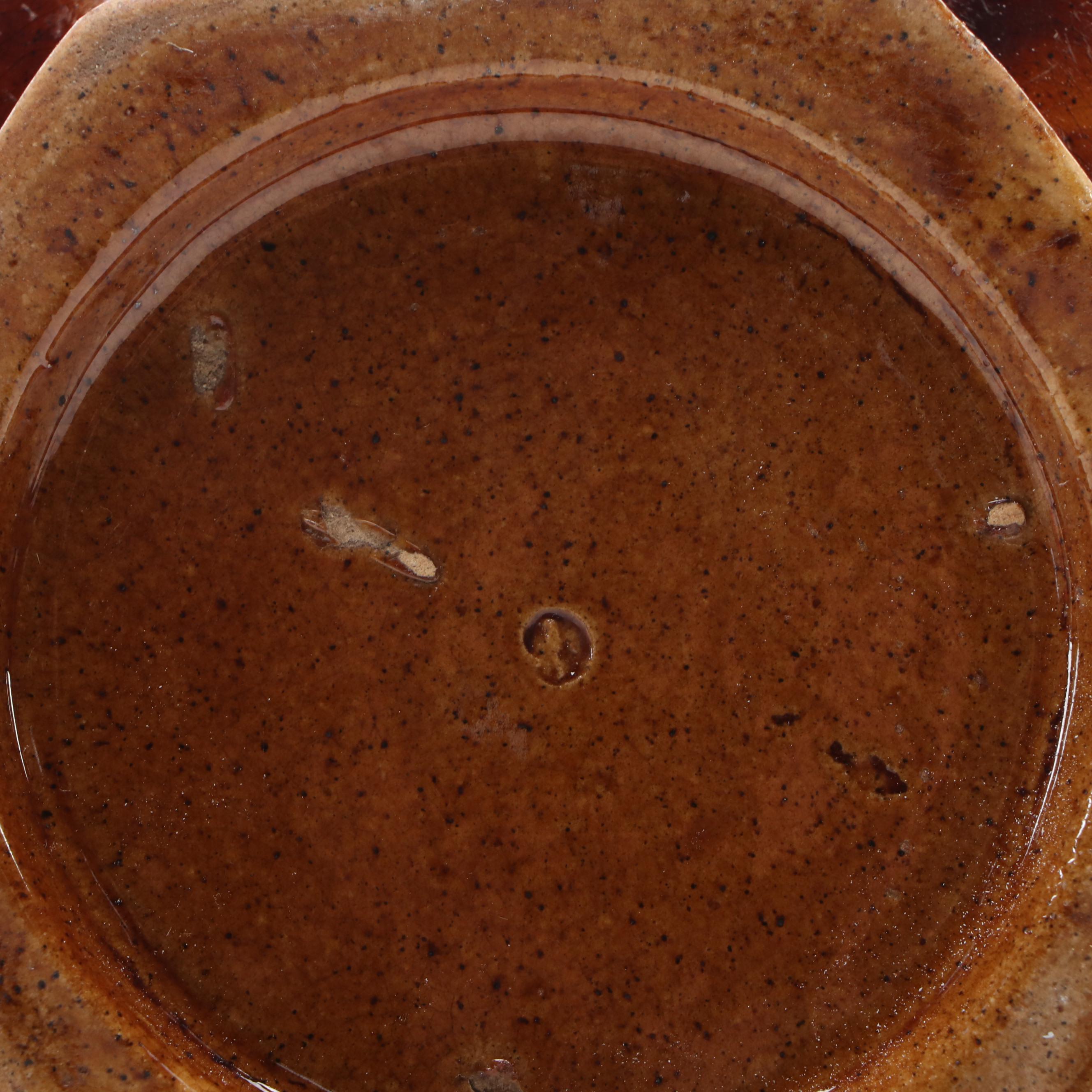 Bennington Rockingham Glazed Yellowware Ewer and Basin, 19th Century