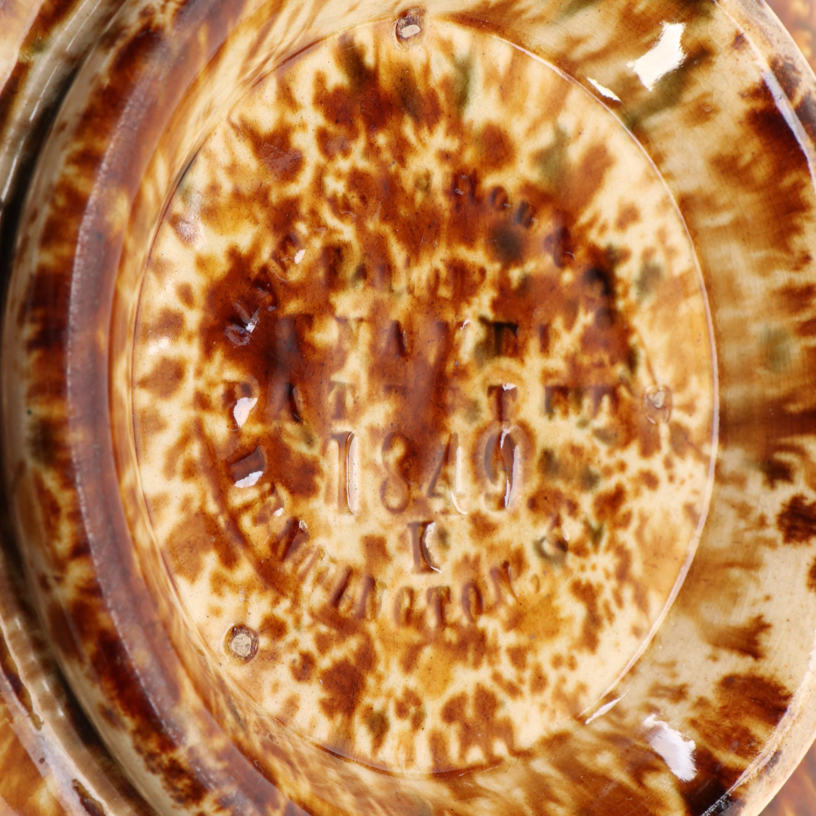 Bennington Rockingham Glazed Yellowware Ewer and Basin, 19th Century