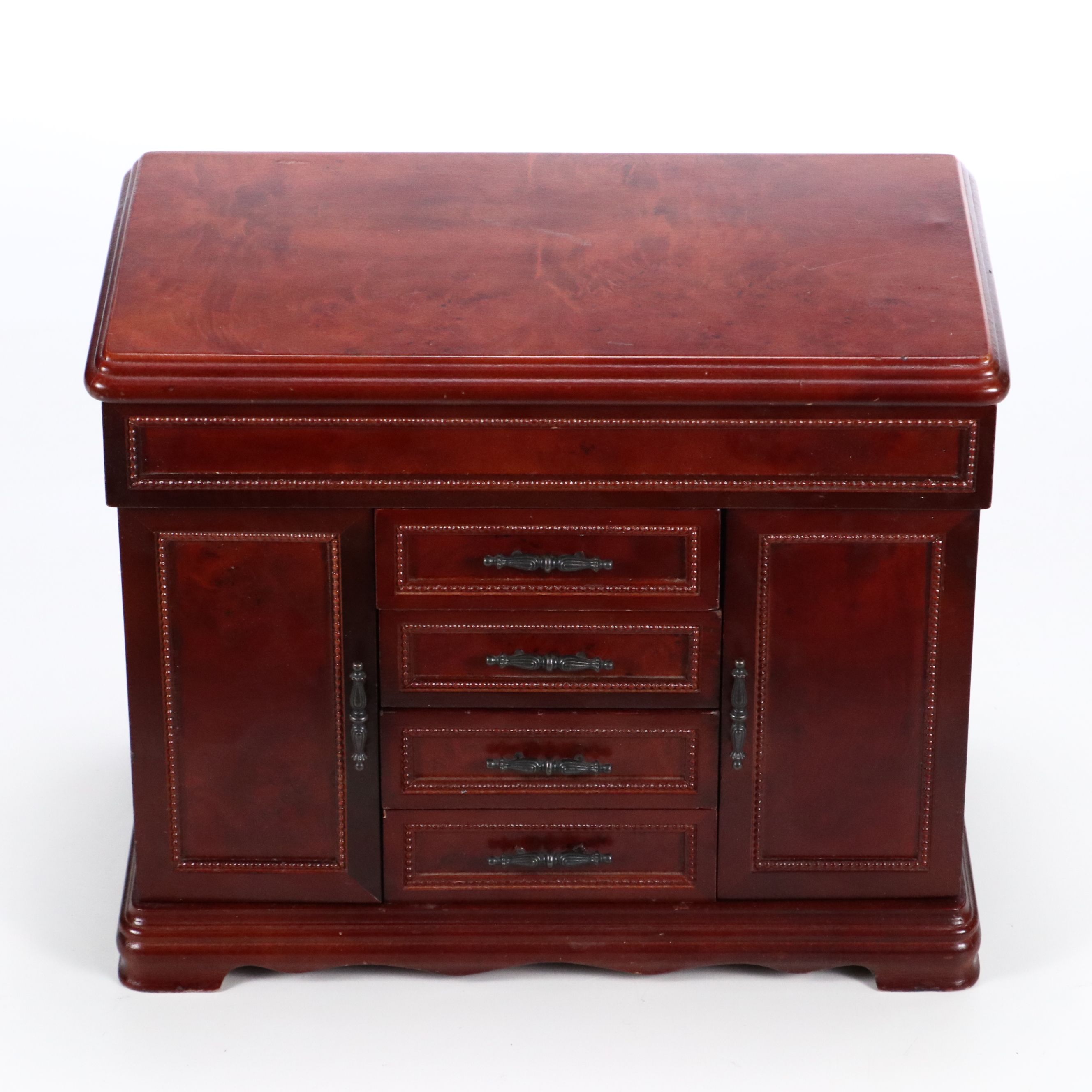 Faux Burl Wood Jewelry Chest