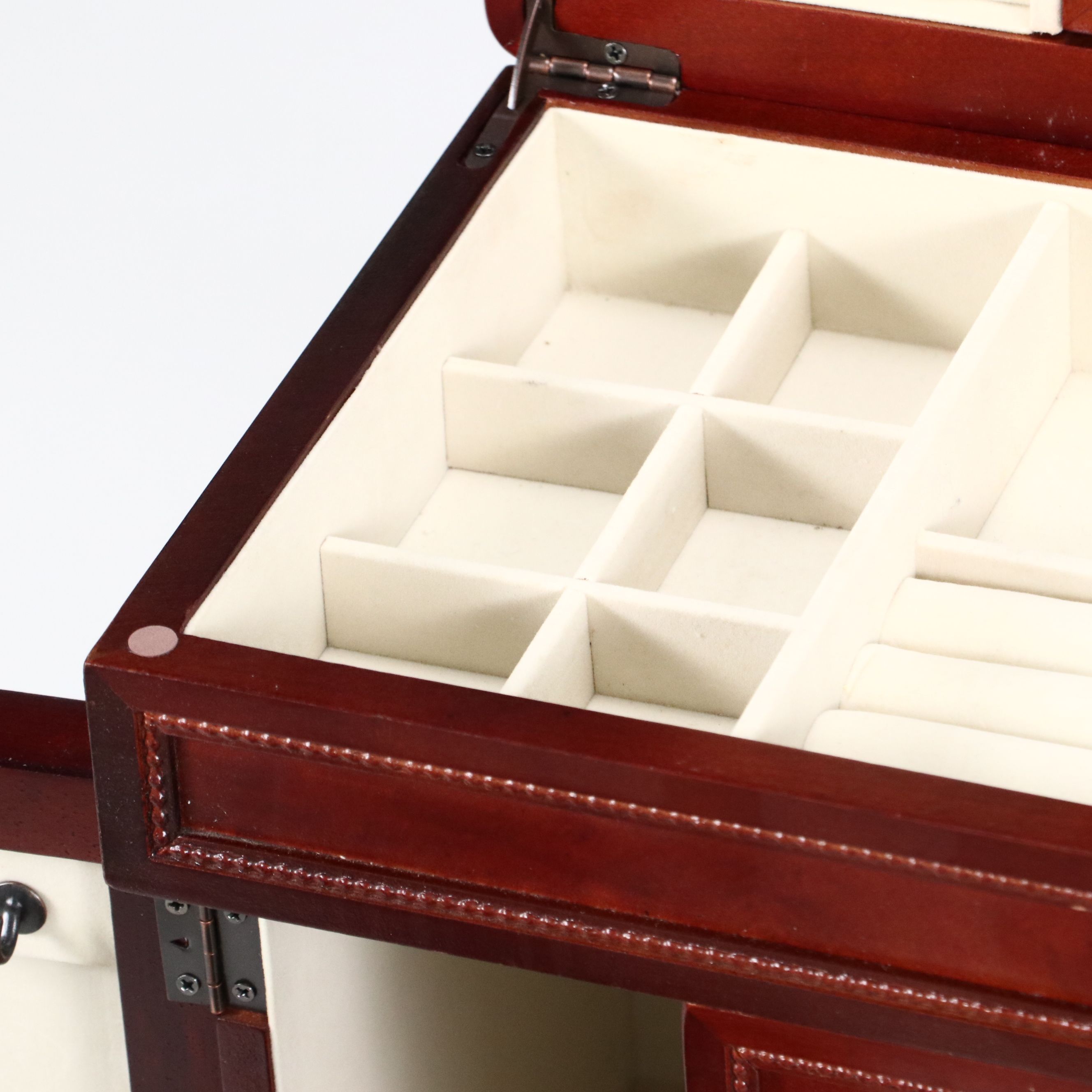 Faux Burl Wood Jewelry Chest