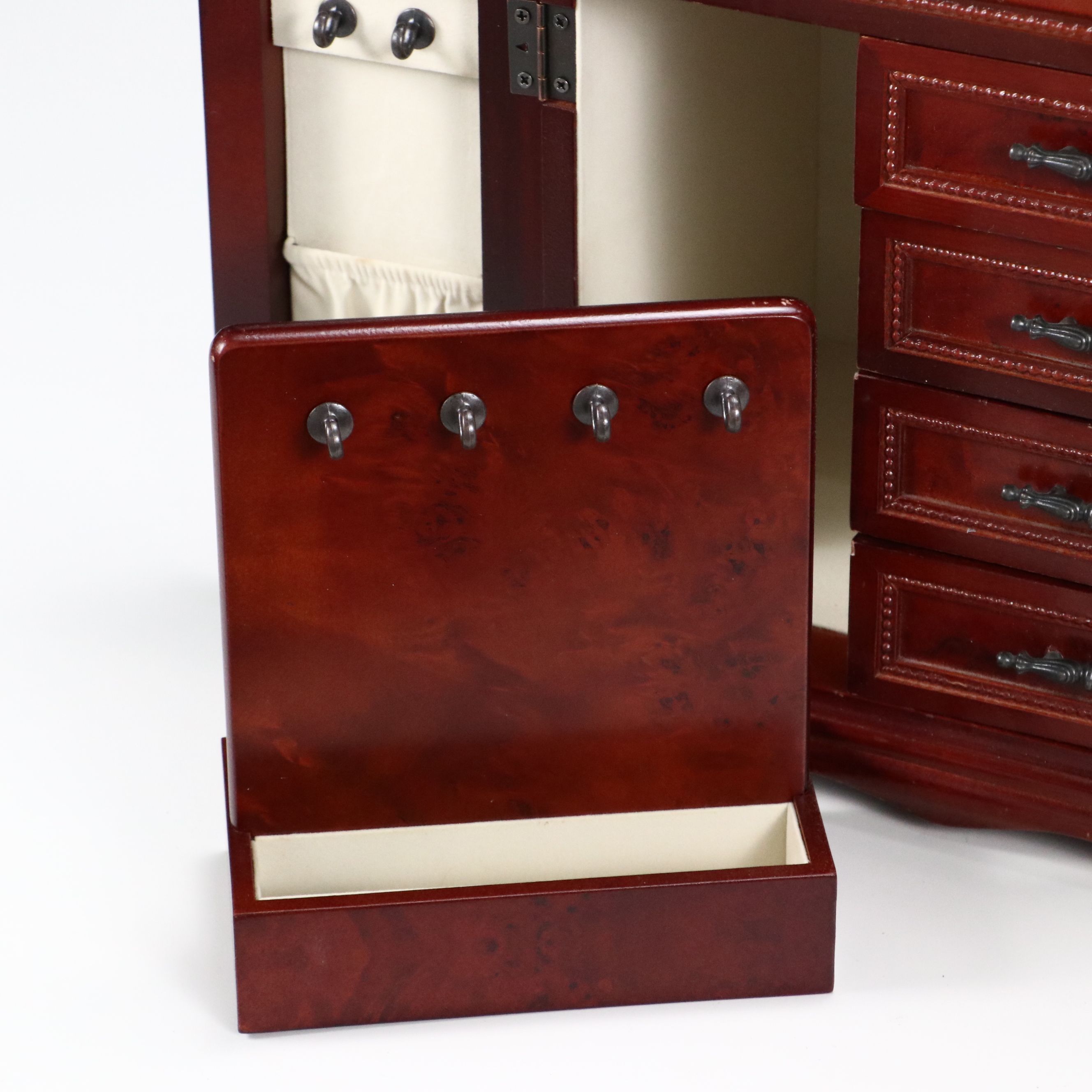 Faux Burl Wood Jewelry Chest