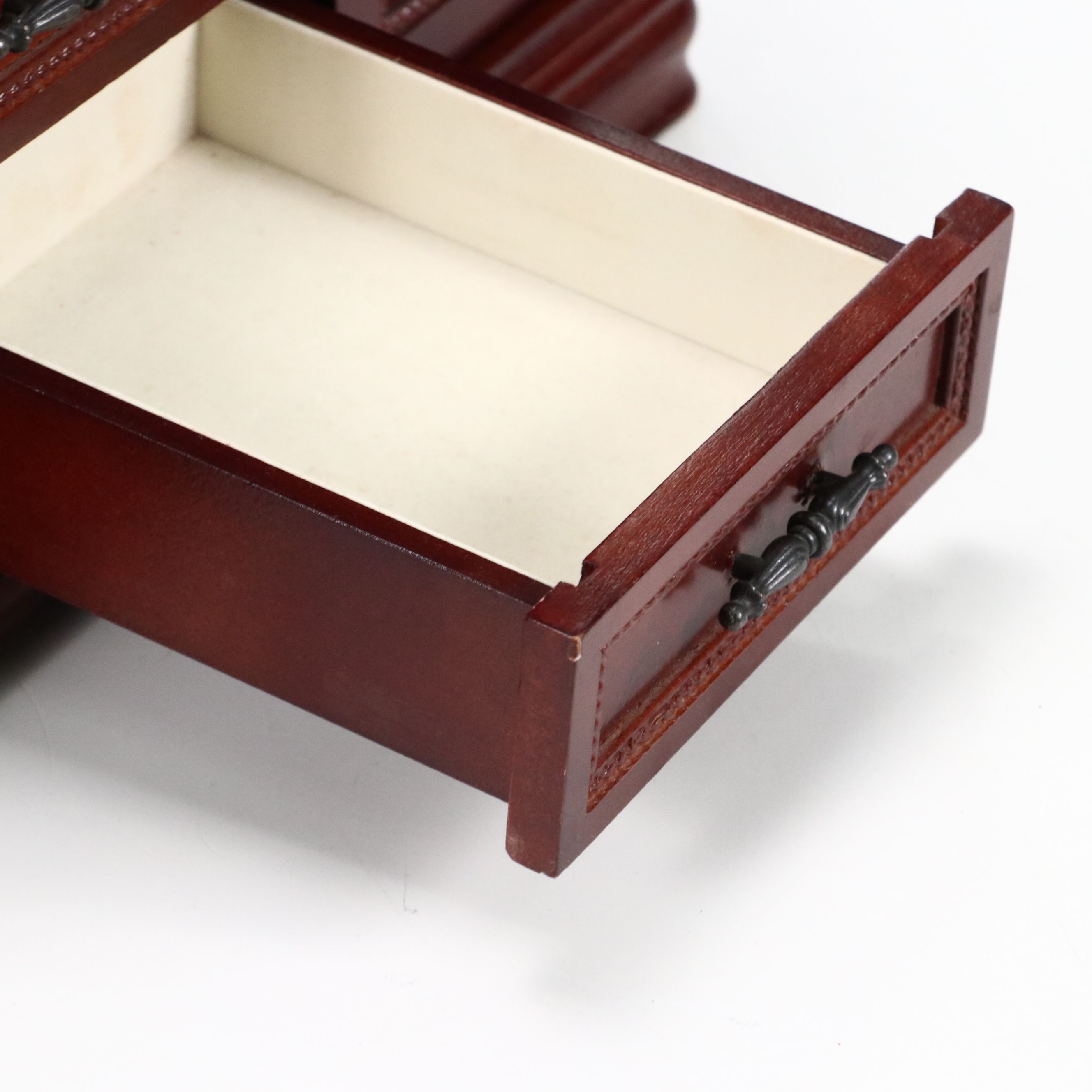 Faux Burl Wood Jewelry Chest