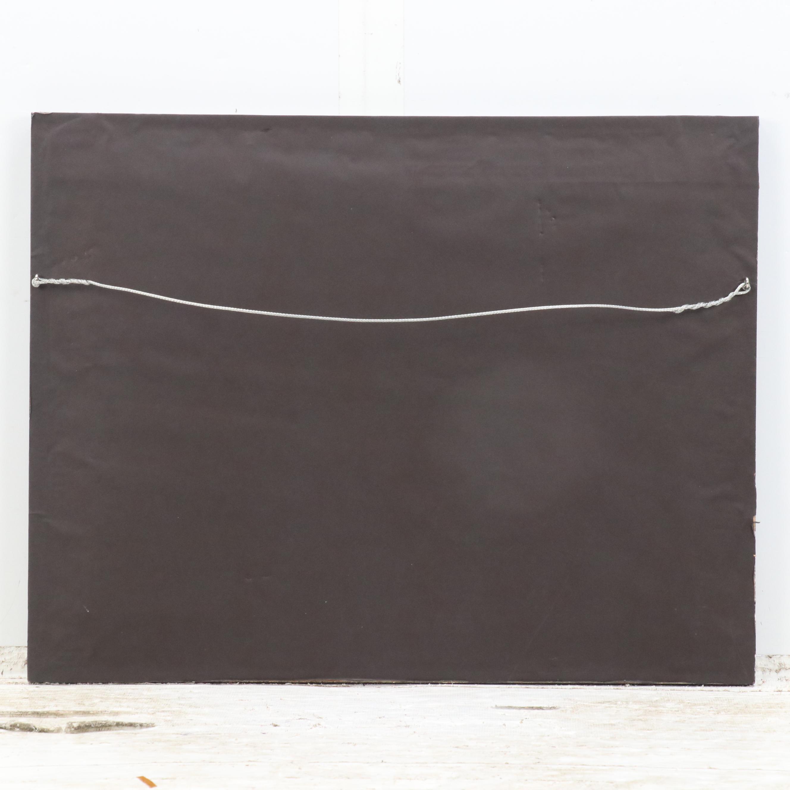 Hand-Colored Intaglio of Mallorcan Ca n'Oleza Courtyard