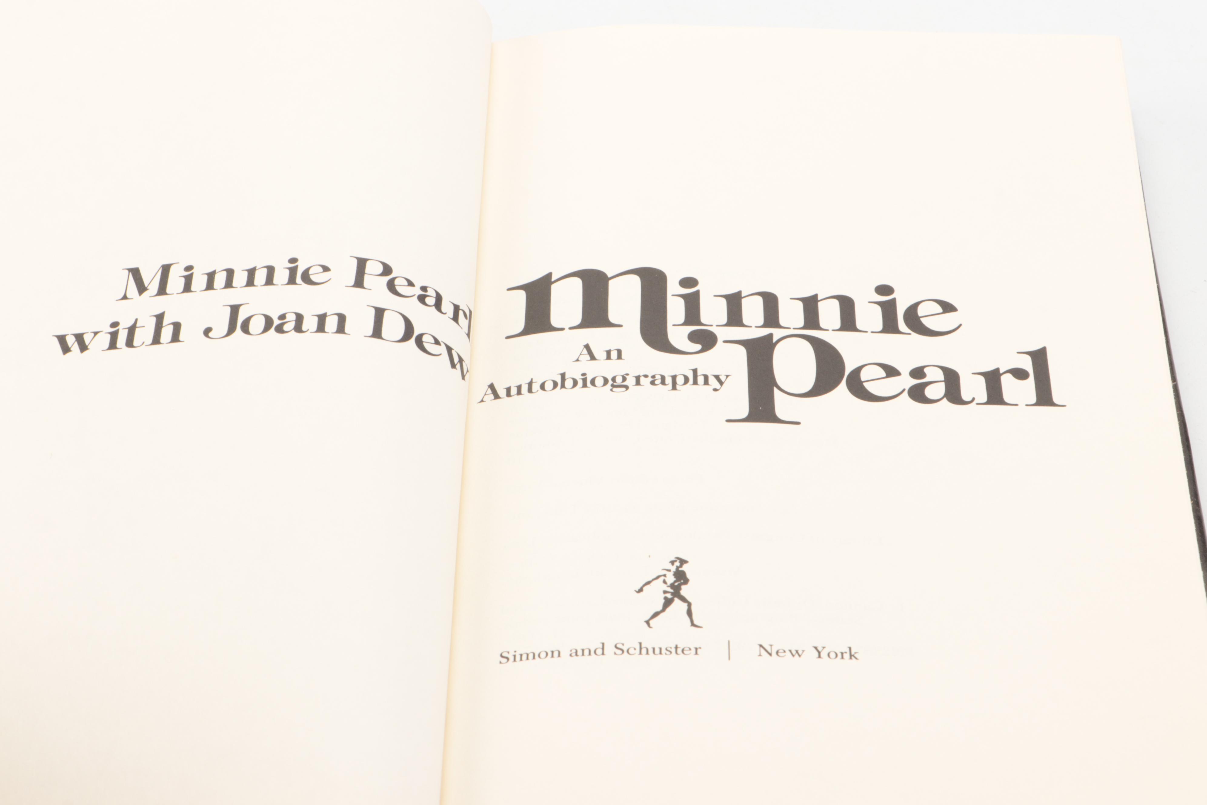Signed "Minnie Pearl: An Autobiography" by Minnie Pearl, 1980