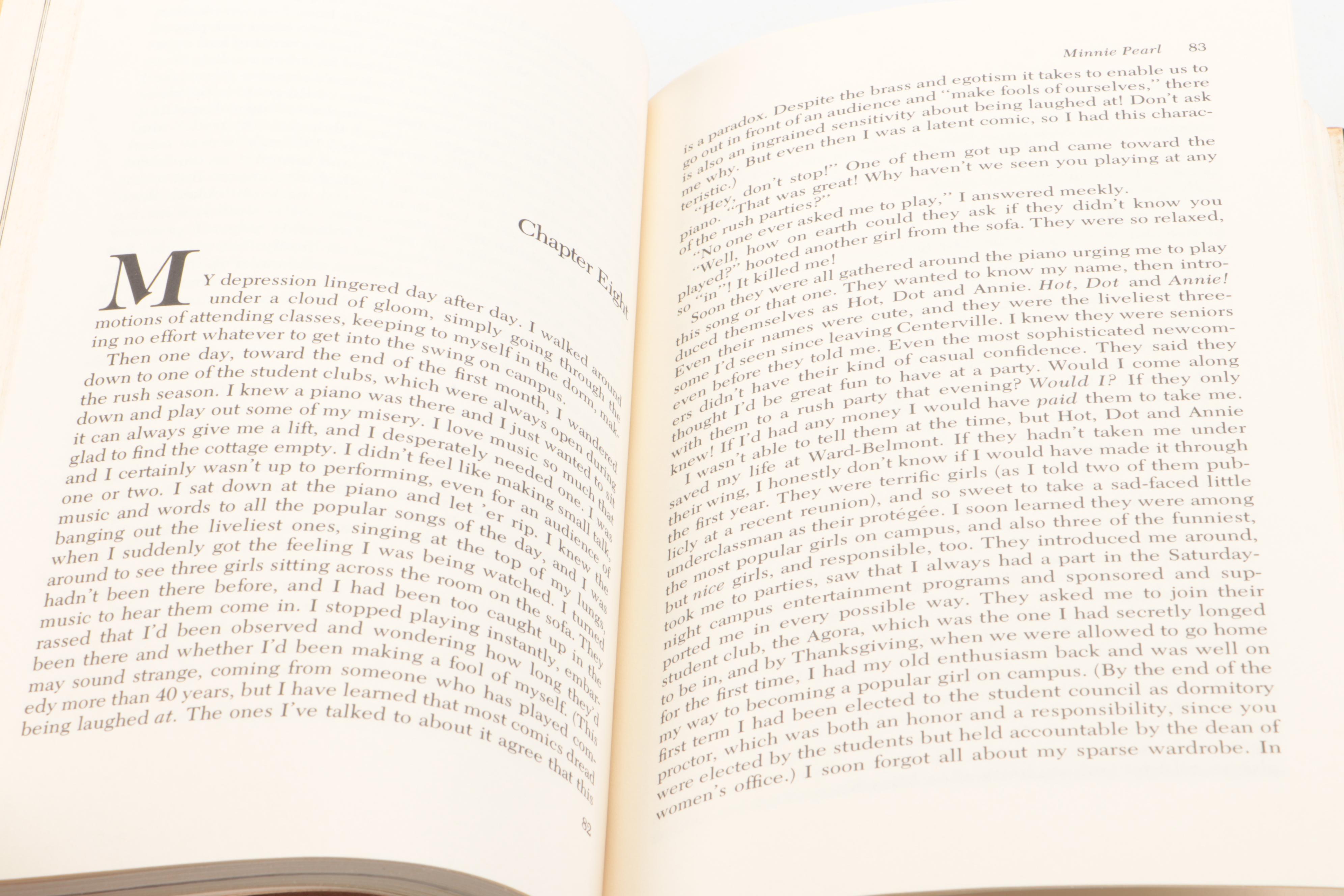 Signed "Minnie Pearl: An Autobiography" by Minnie Pearl, 1980