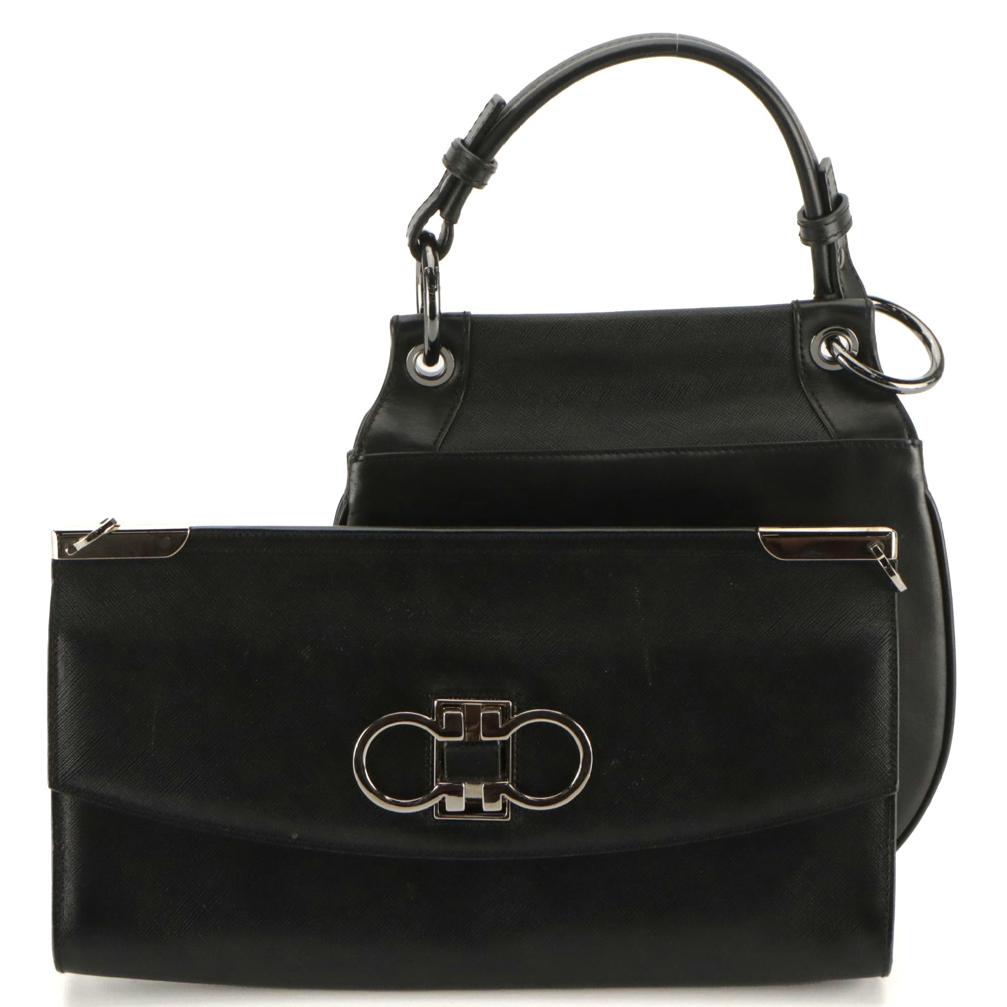 Salvatore Ferragamo Clutch and Worth New York Accordion Bags in Saffiano Leather