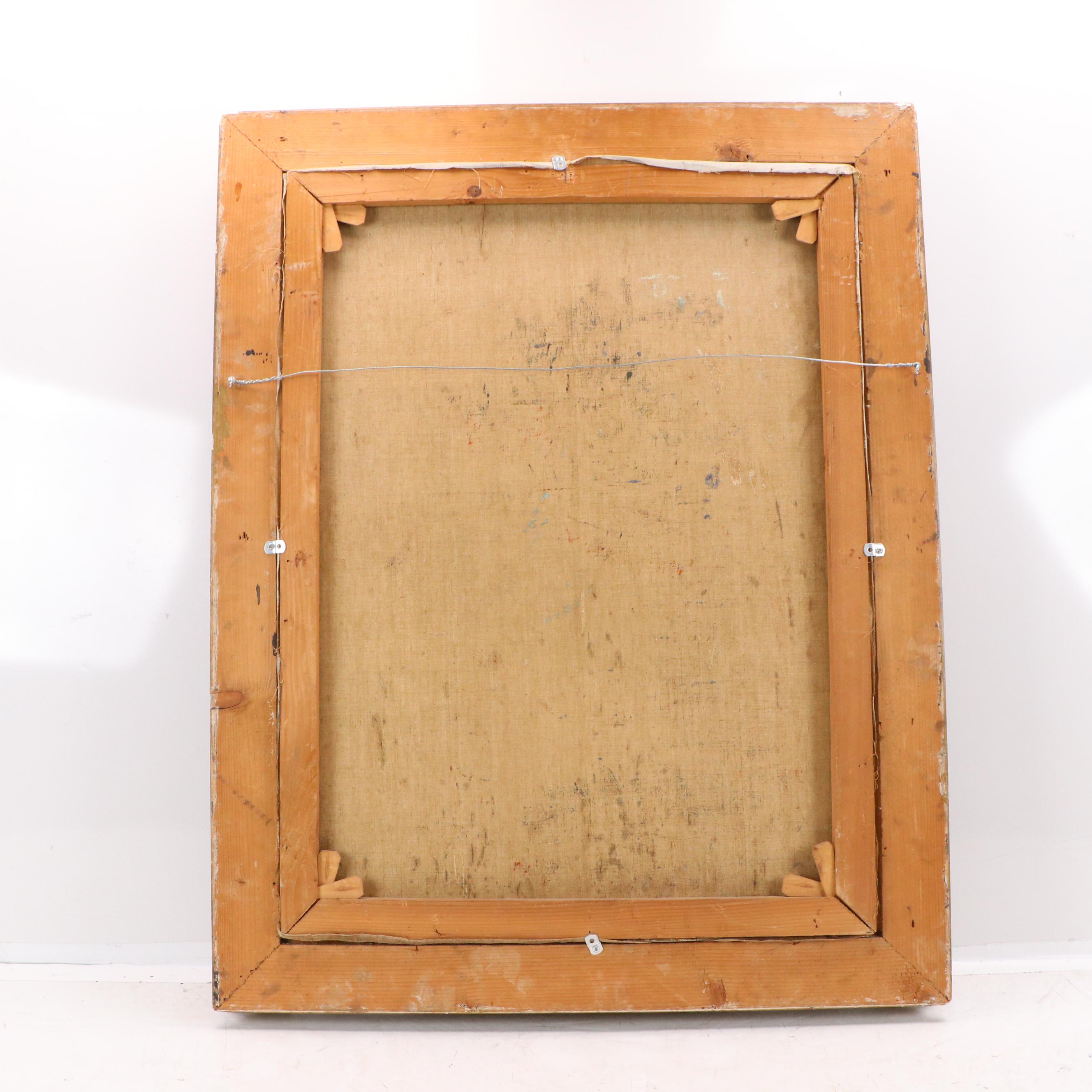 Portrait Oil Painting of Nude Woman with Sheet, Early 20th Century