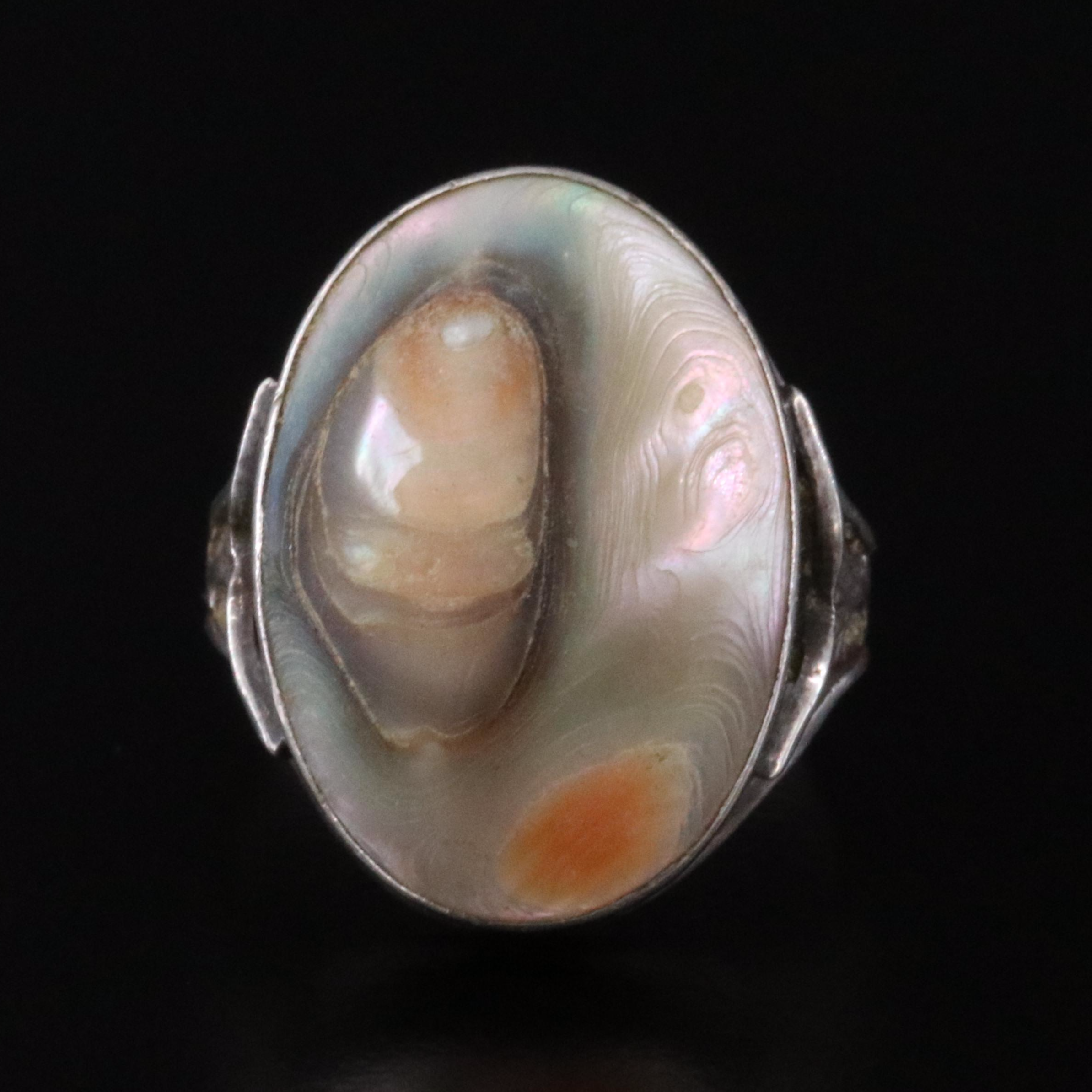 Antique Sterling Operculum Shell Ring