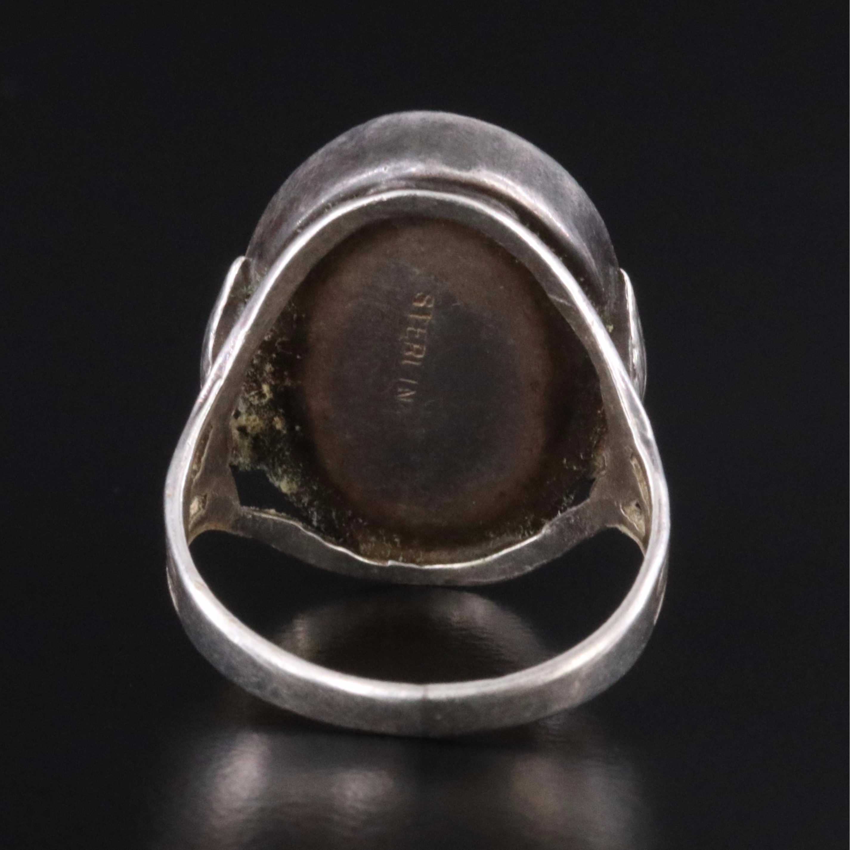Antique Sterling Operculum Shell Ring