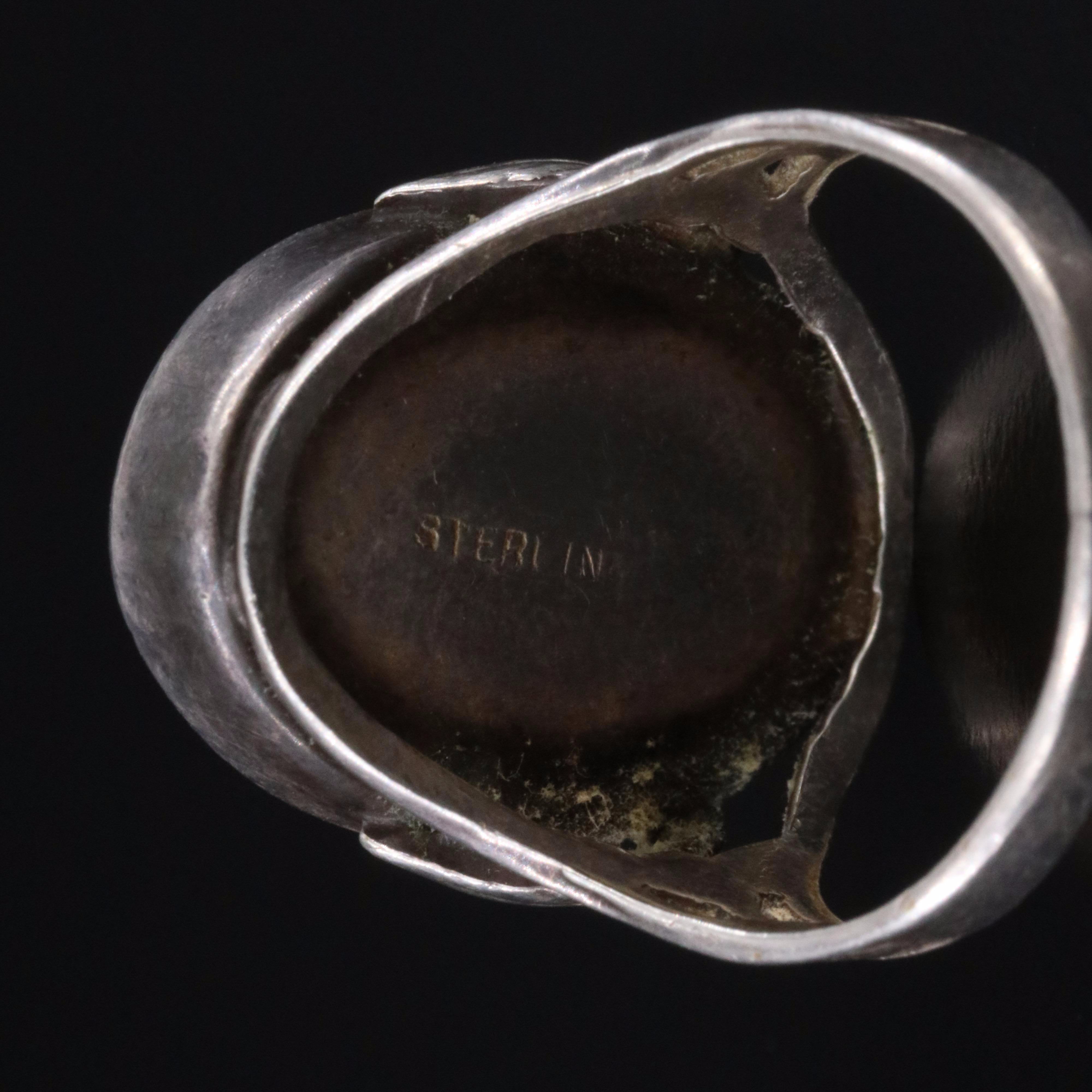 Antique Sterling Operculum Shell Ring