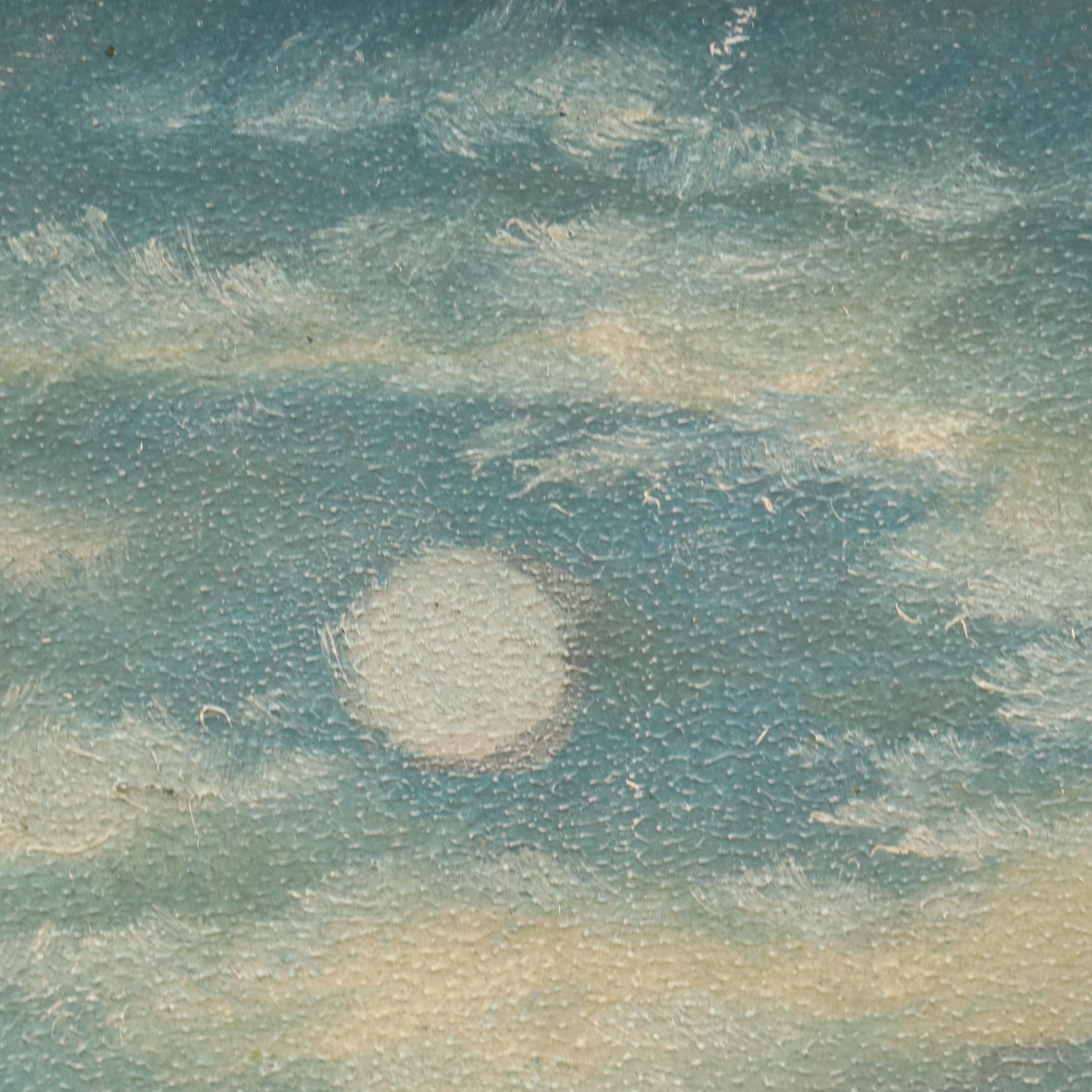 Folk Art Landscape Oil Painting