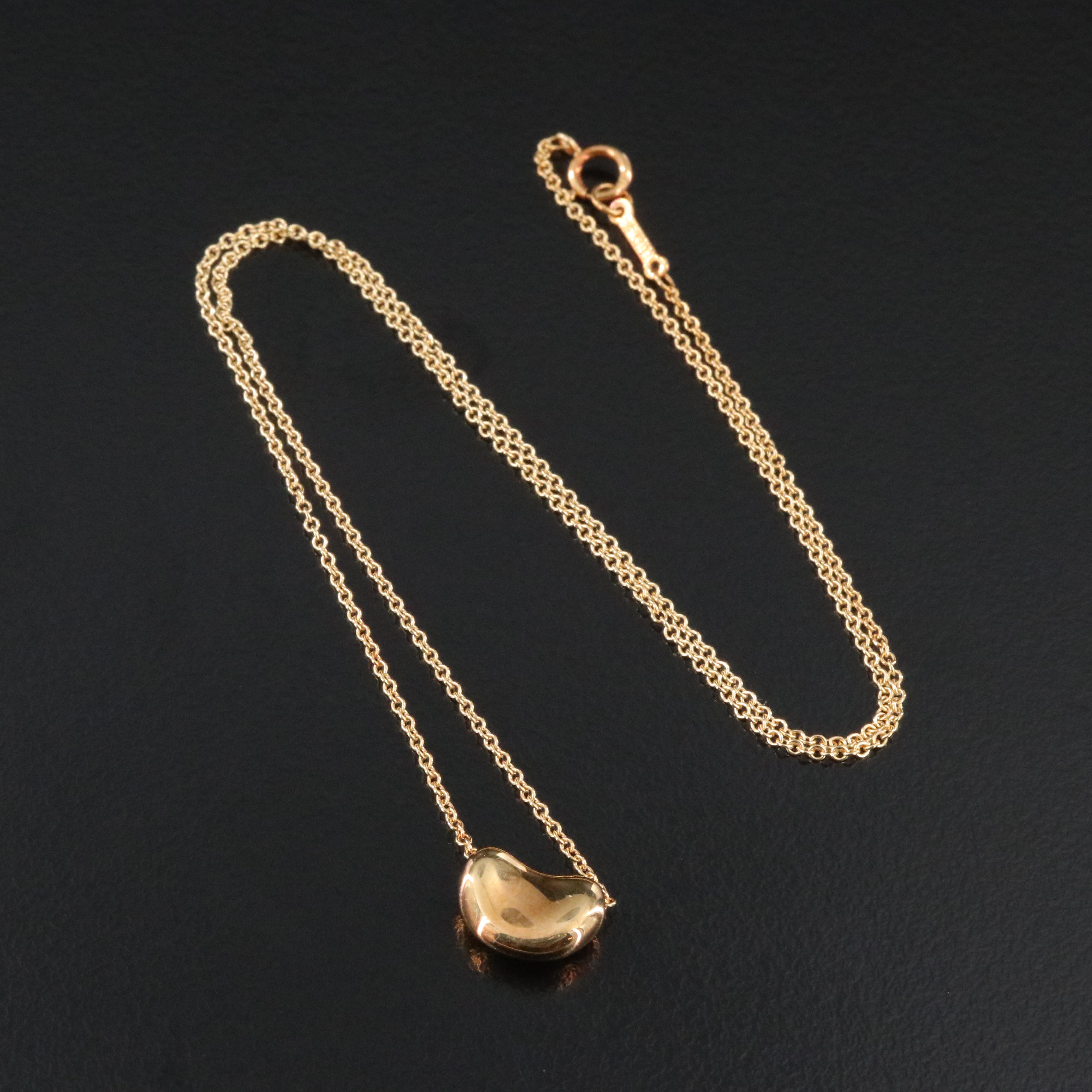 Elsa Peretti for Tiffany & Co. Bean Design 18K Necklace