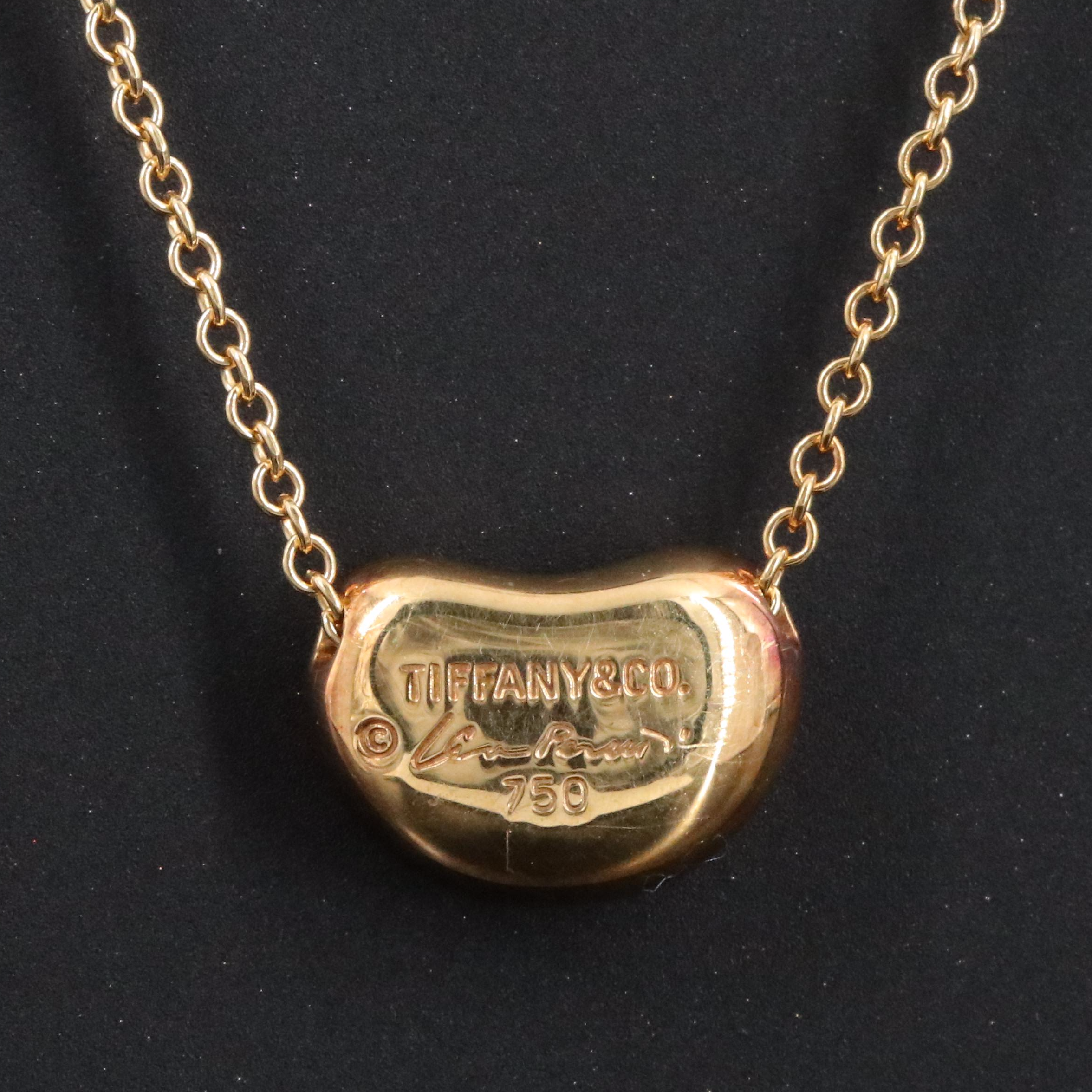 Elsa Peretti for Tiffany & Co. Bean Design 18K Necklace