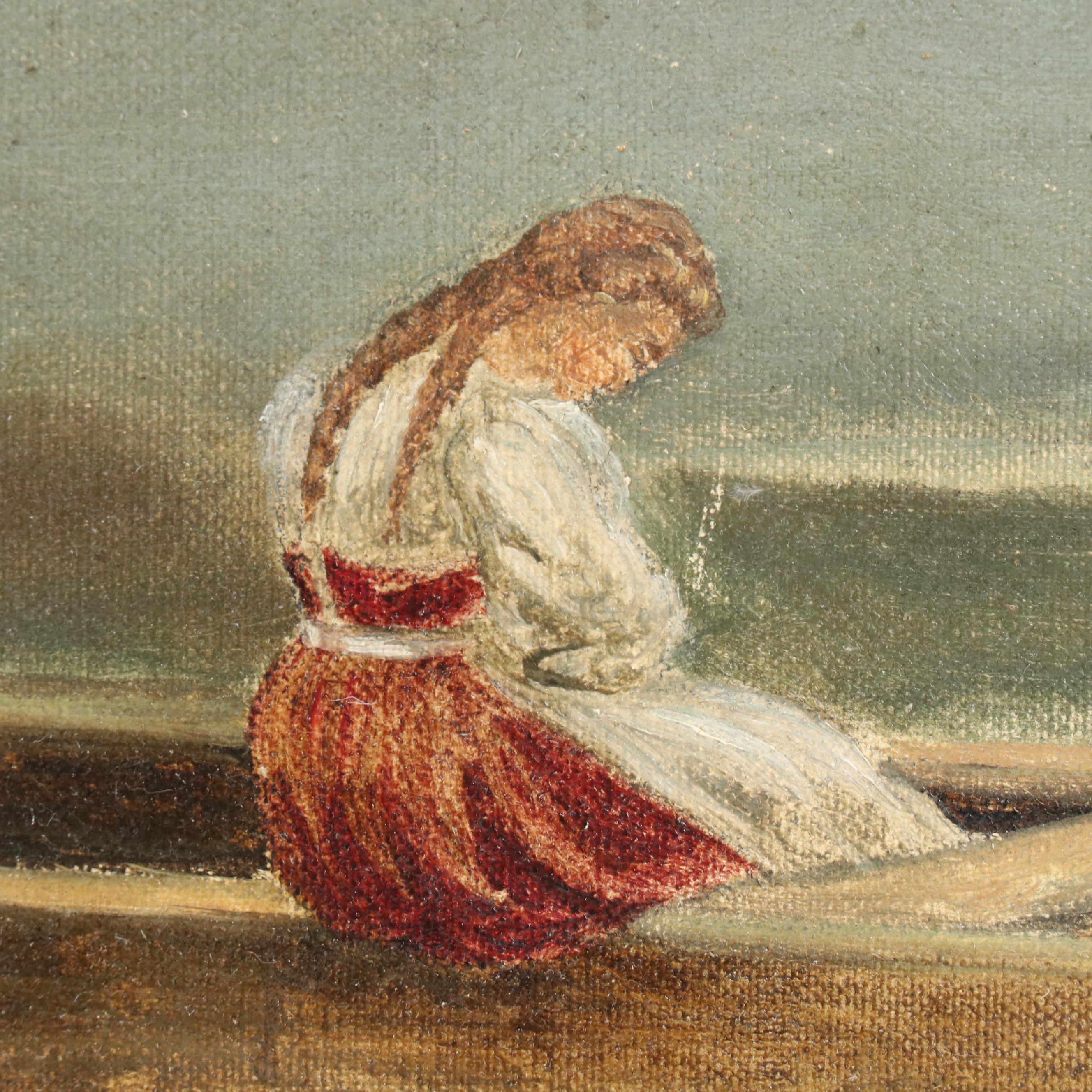 Hauck Oil Painting "Alone" After Heinrich Vosberg