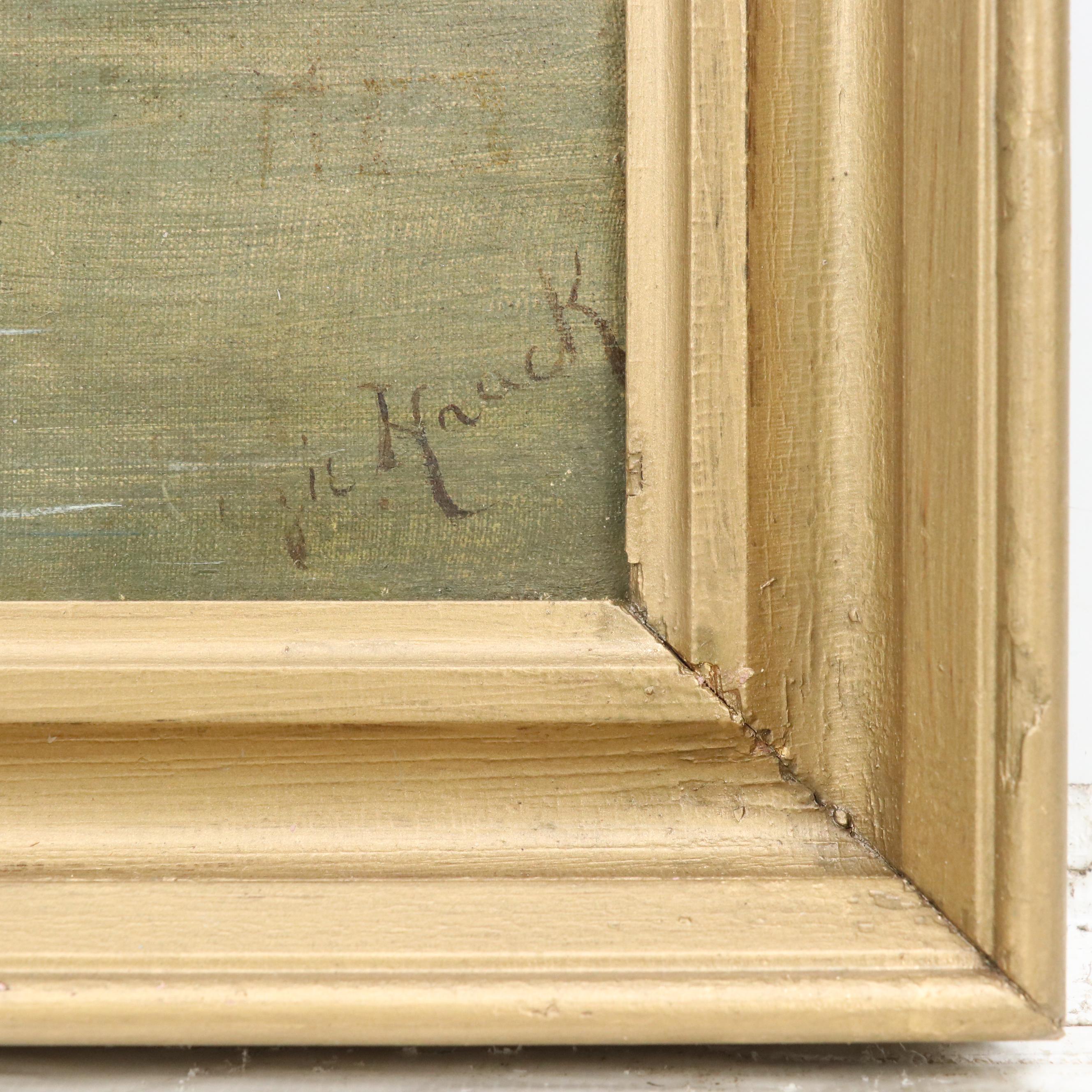 Hauck Oil Painting "Alone" After Heinrich Vosberg