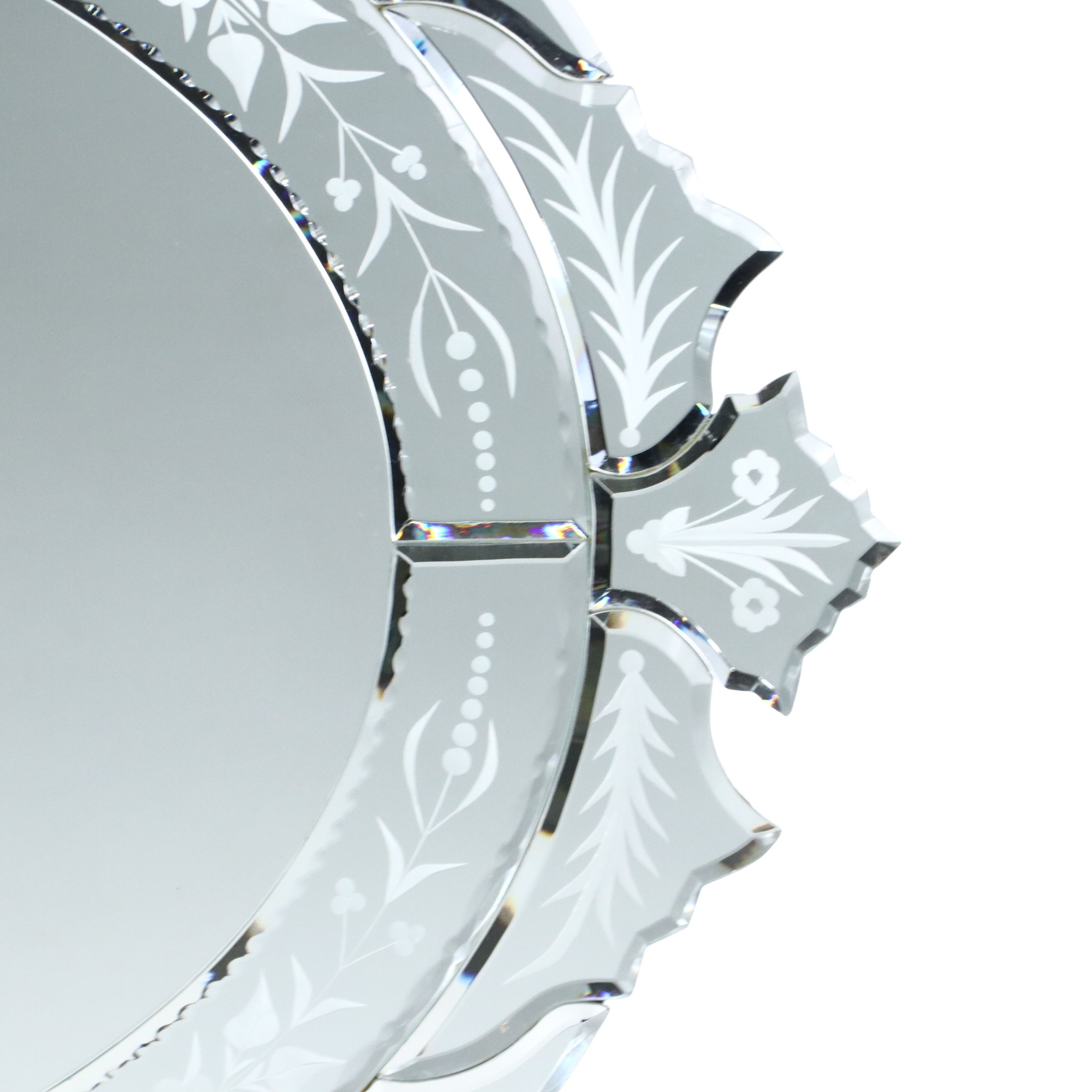 Venetian Style Etched and Beveled Glass Mirror, 20th Century