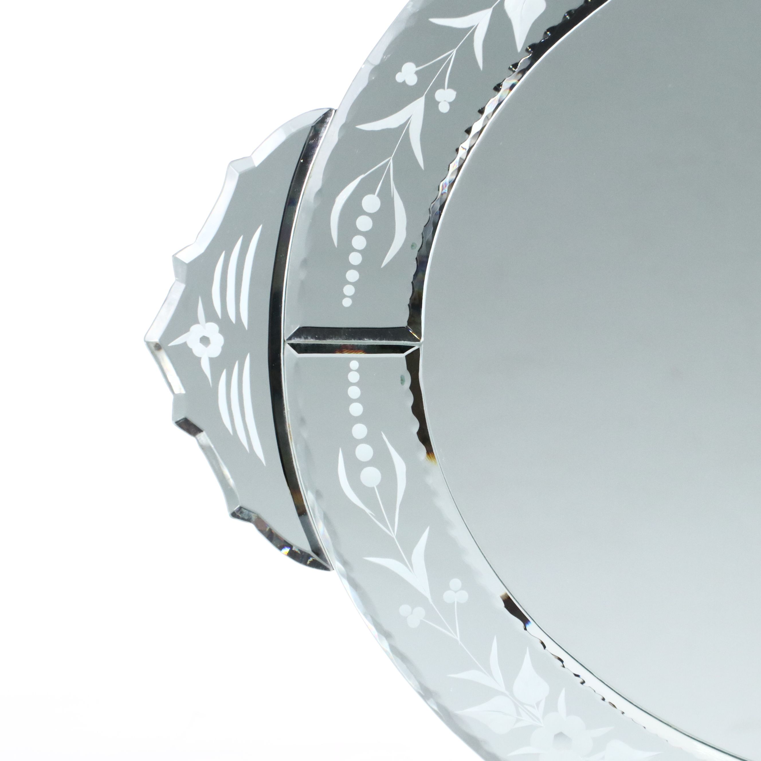 Venetian Style Etched and Beveled Glass Mirror, 20th Century